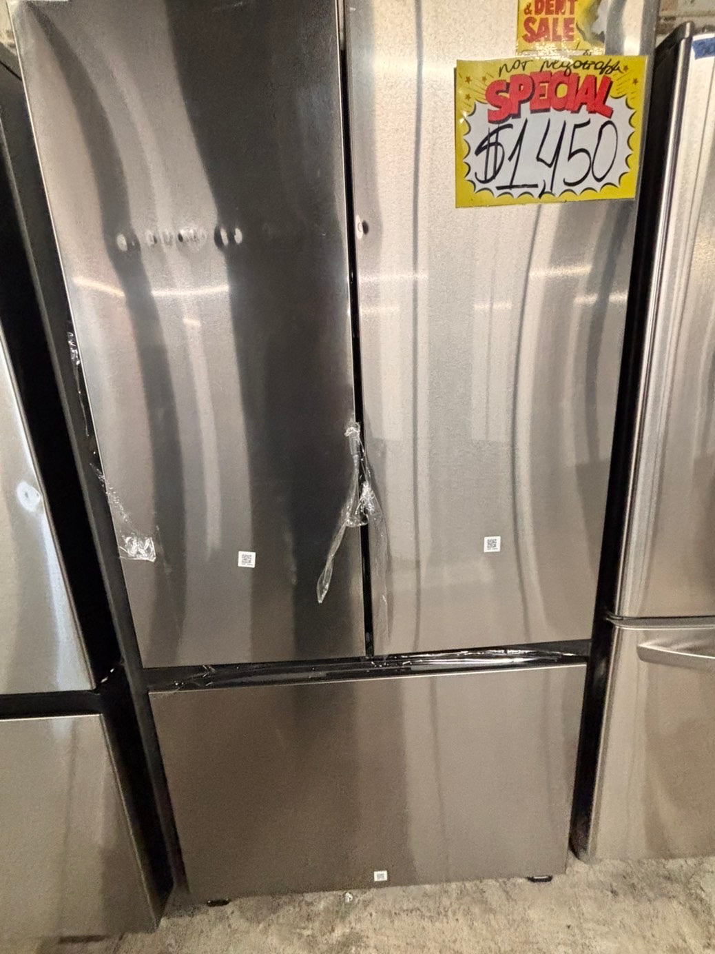 >special🎈new open box Mega Capacity Standard Depth 3-Door French Door Refrigerator in Stainless Steel
#RSS334B 36” in