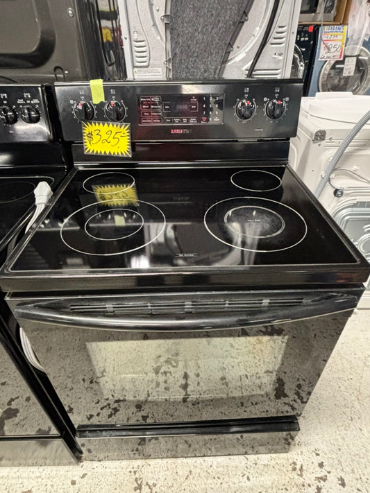 *Samsung glass top electric range 220v 5 burner warm zone Refurbished black fast boil bake Broil steam clean -self clean 30" #RB143EB