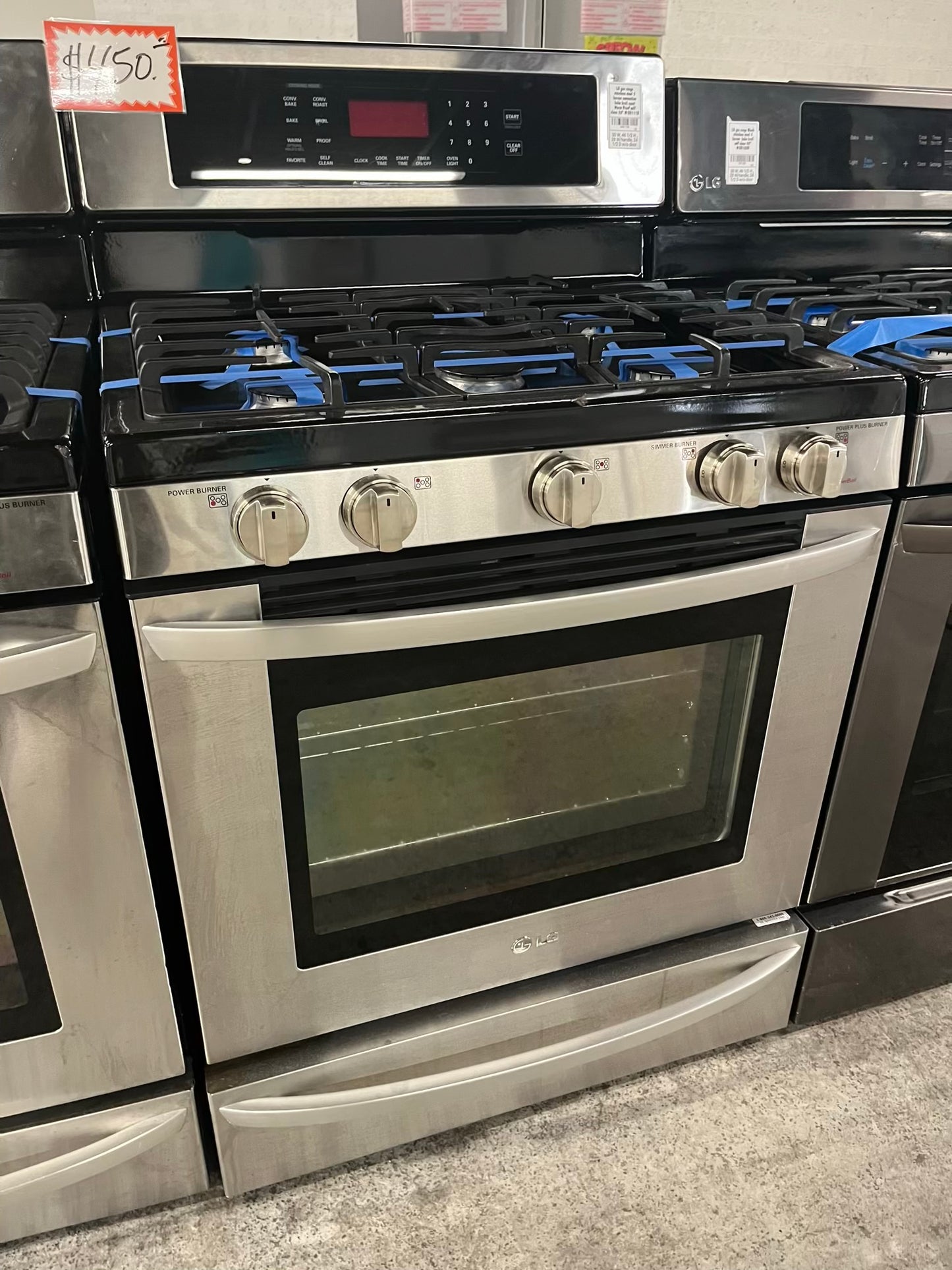 - GE gas range stainless steel 5 burner convection bake broil roast Warm Proof self clean 30" #GR111B