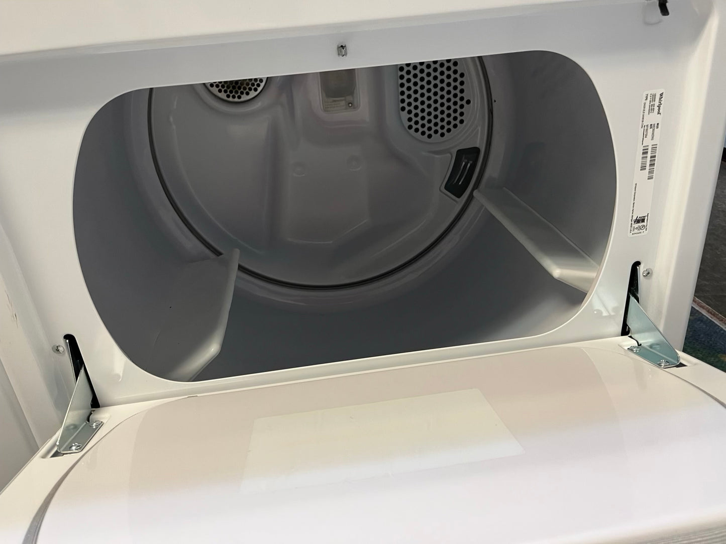- Whirlpool top load washing machine 4.0 cu ft stainless steel drum w/agitator & side x side electric 220v dryer in white 29" #ED500PB-TR