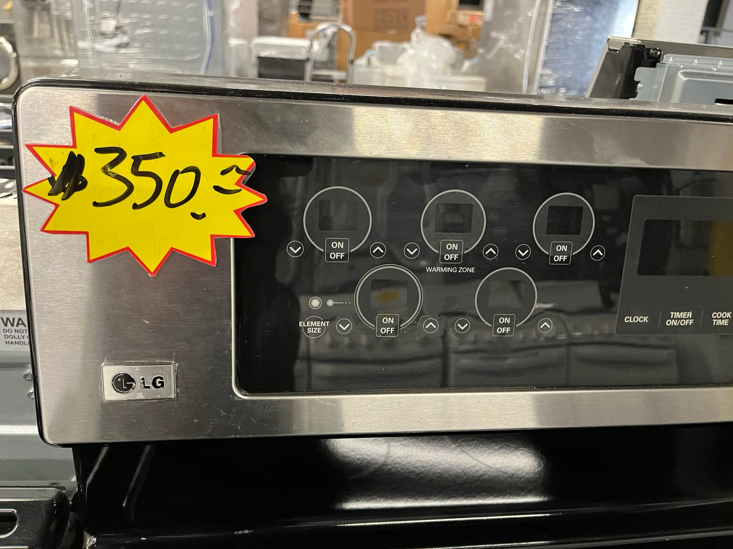 LG electric range stainless steel 5 burner warming zone convection bake roast broil self clean 30" #ER750NB
