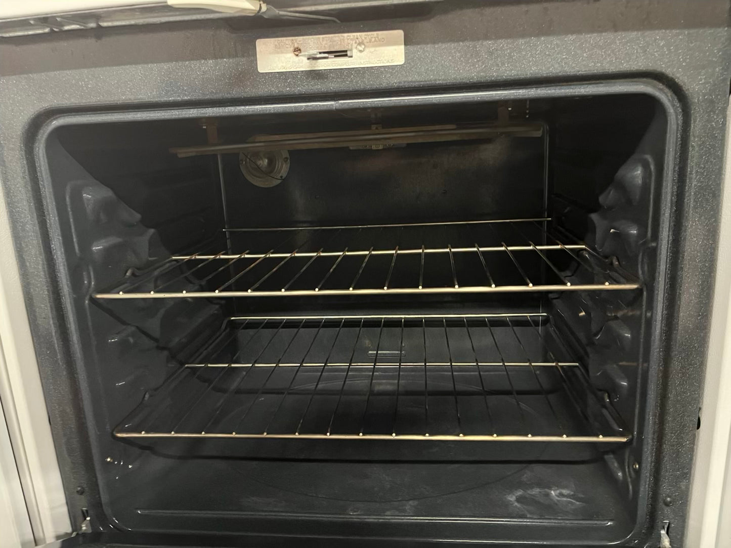 GE electric 220v range 5 burner warm zone bake broil hi/lo steam clean in white 30" #ER483JB