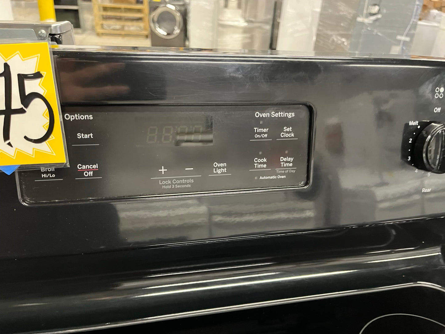 -GE glass top electric range 220v 4 burner bake broil hi/lo Refurbished black 30" #ER339QB-TR