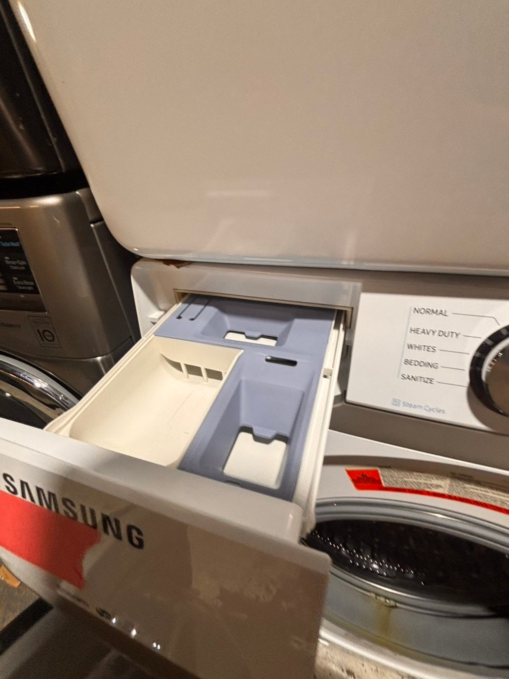 >*Samsung steam washer 4.5 cu large capacity white color used, refurbished #WDW88B