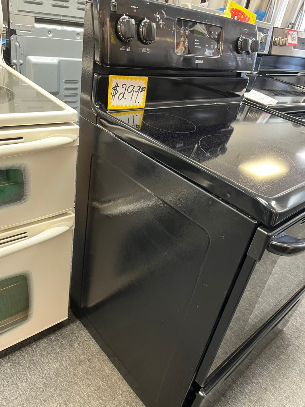 Kenmore glass top electric range 220v 5 burner black broil bake self clean Refurbished 30" #TT123L