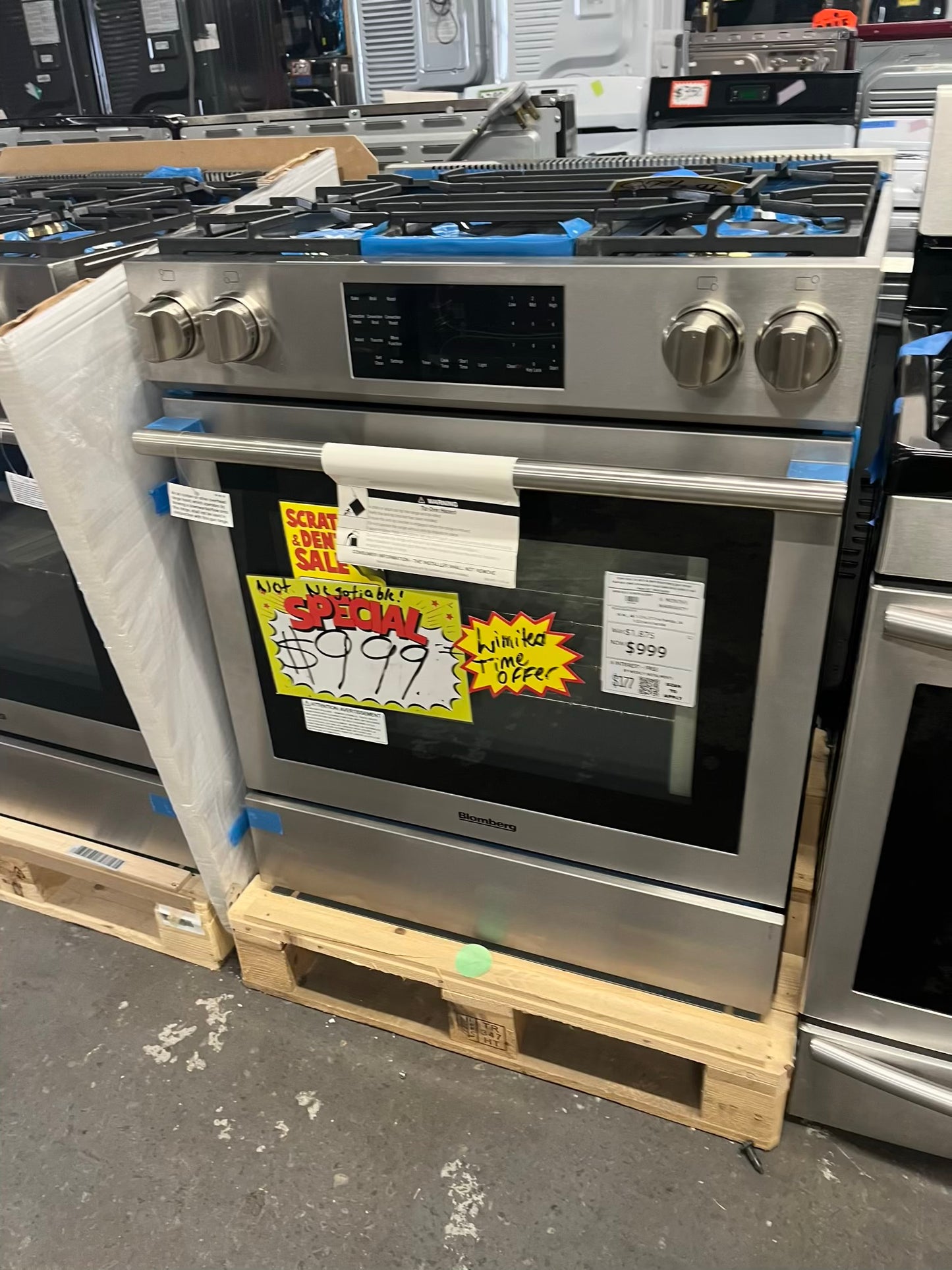 - Open box | scratch & dent Bloomberg gas range stainless steel convection roast bake broil slide in self clean 30" #GR743VB