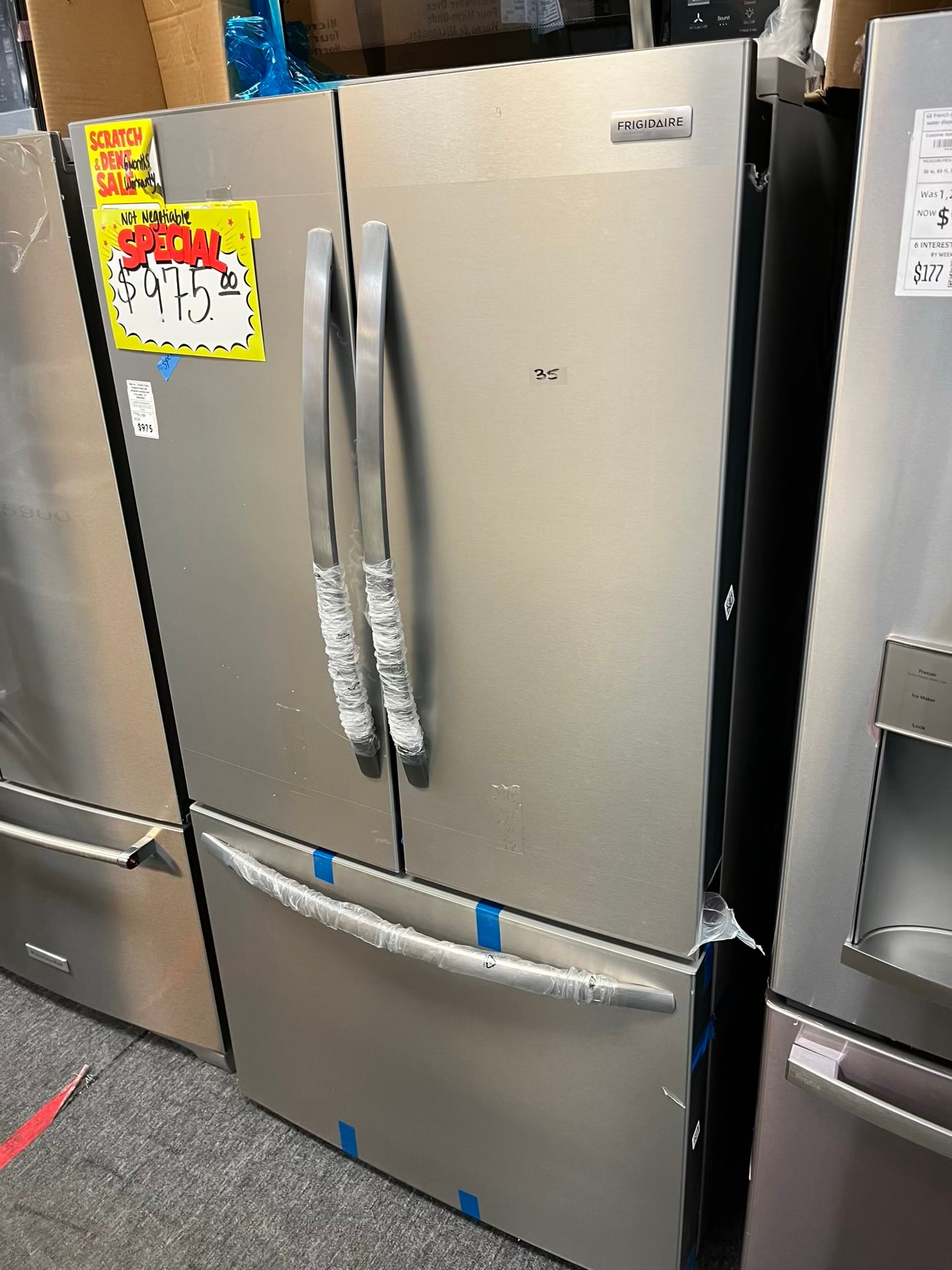 Open box | Scratch & Dent Frigidaire French door refrigerator stainless steel w/ice maker 36" #RF494VL