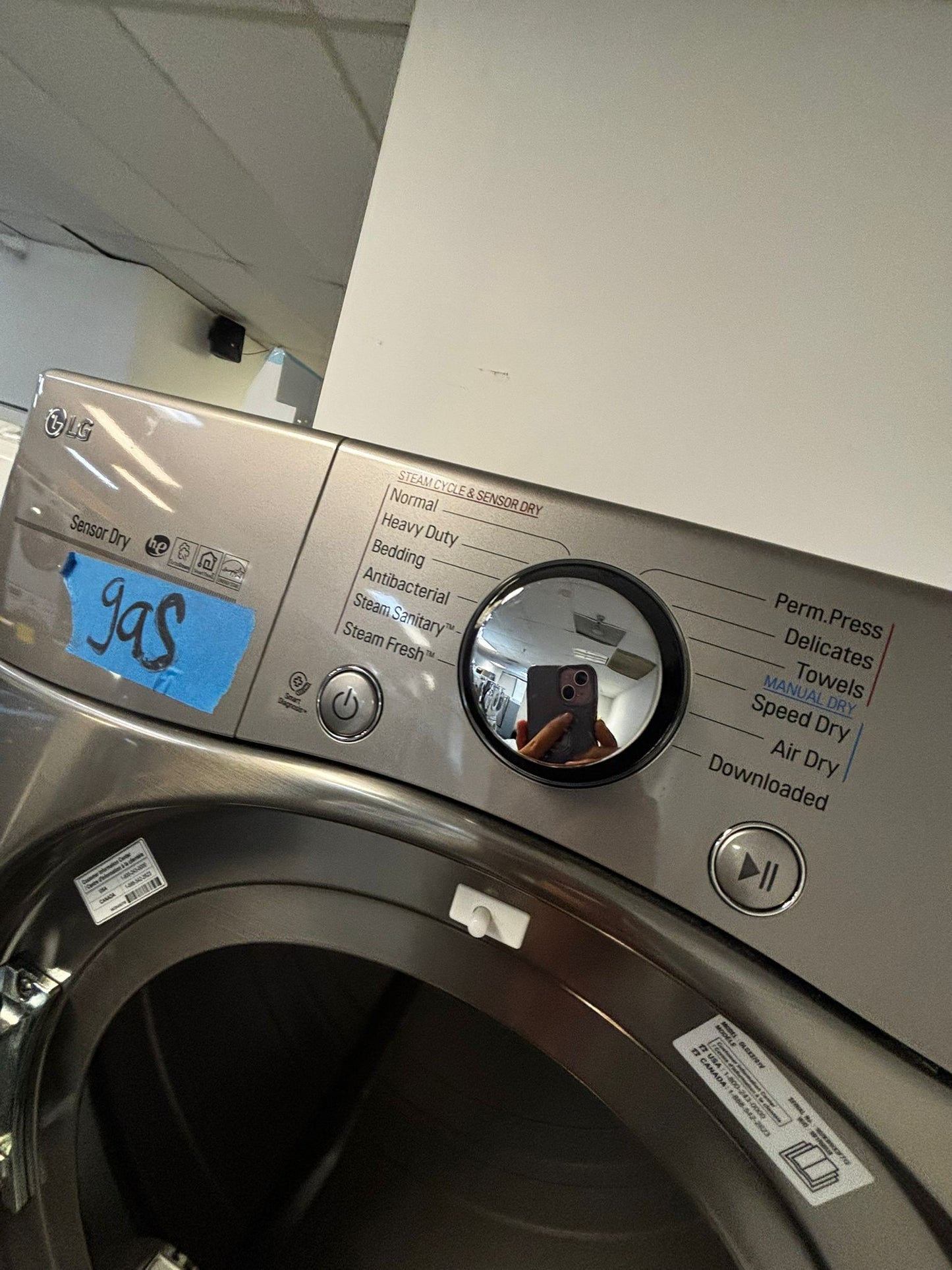 - LG front load GAS dryer large capacity stainless steel stackable 27” #GD401KL