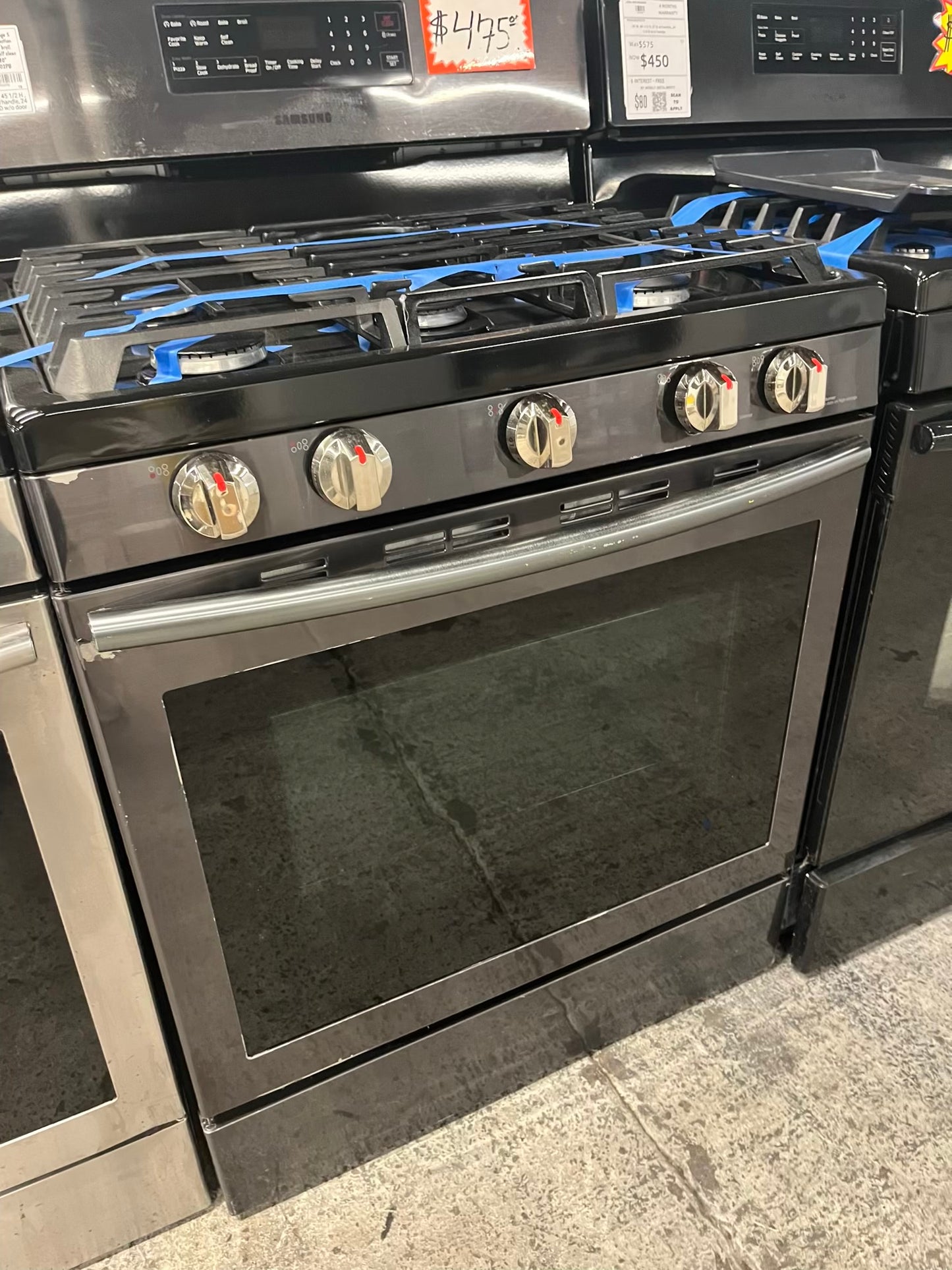 - Samsung range 5 burner convection roast bake broil dehydrate self clean slate 30" #GR902PB