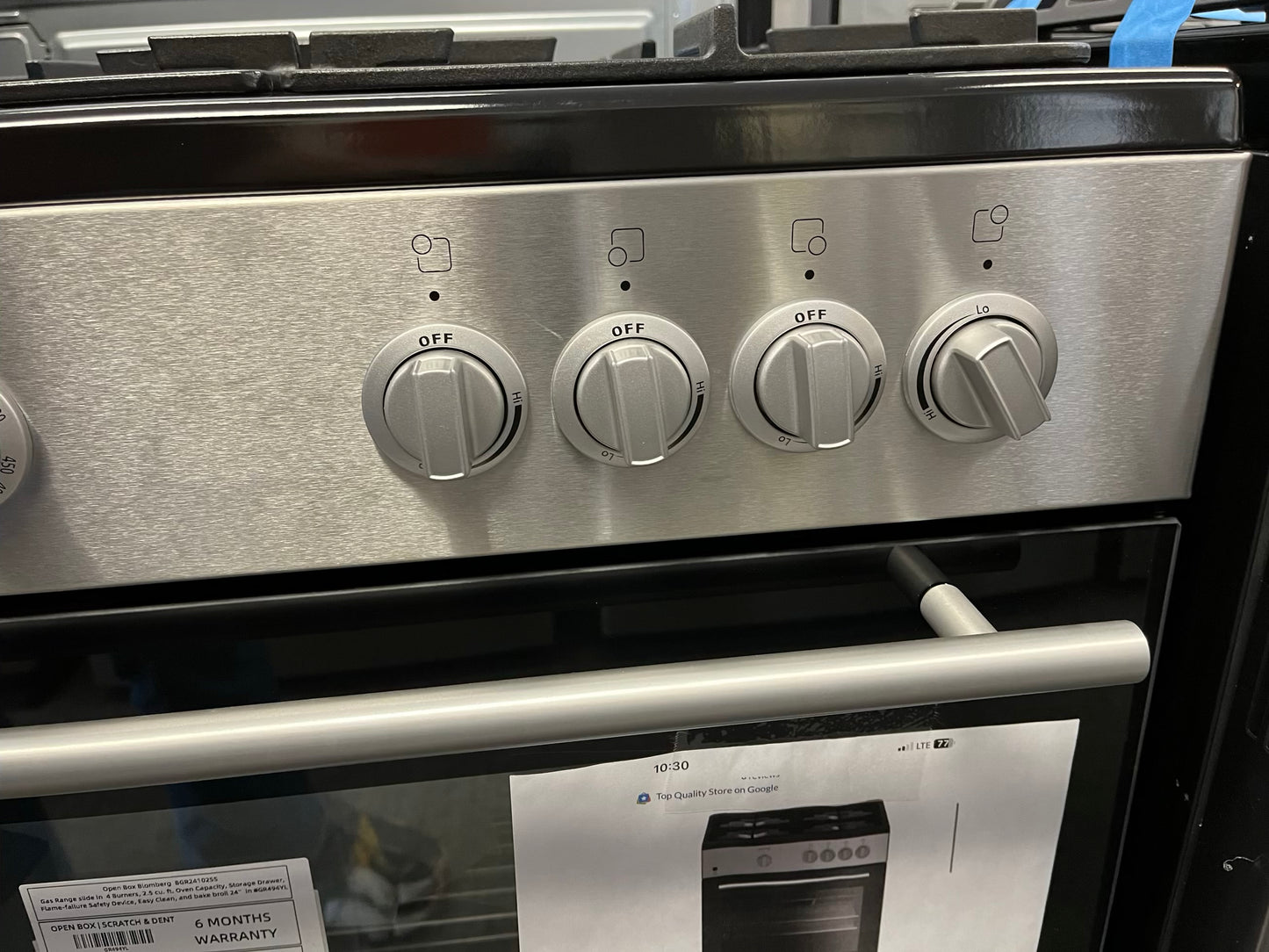 Open Box 📦 Blomberg BGR24102SS Gas Range slide in 4 Burners, 2.5 cu. ft. Oven Capacity, Storage Drawer, Flame-failure Safety Device, Easy Clean, and bake broil 24" in #GR494YL