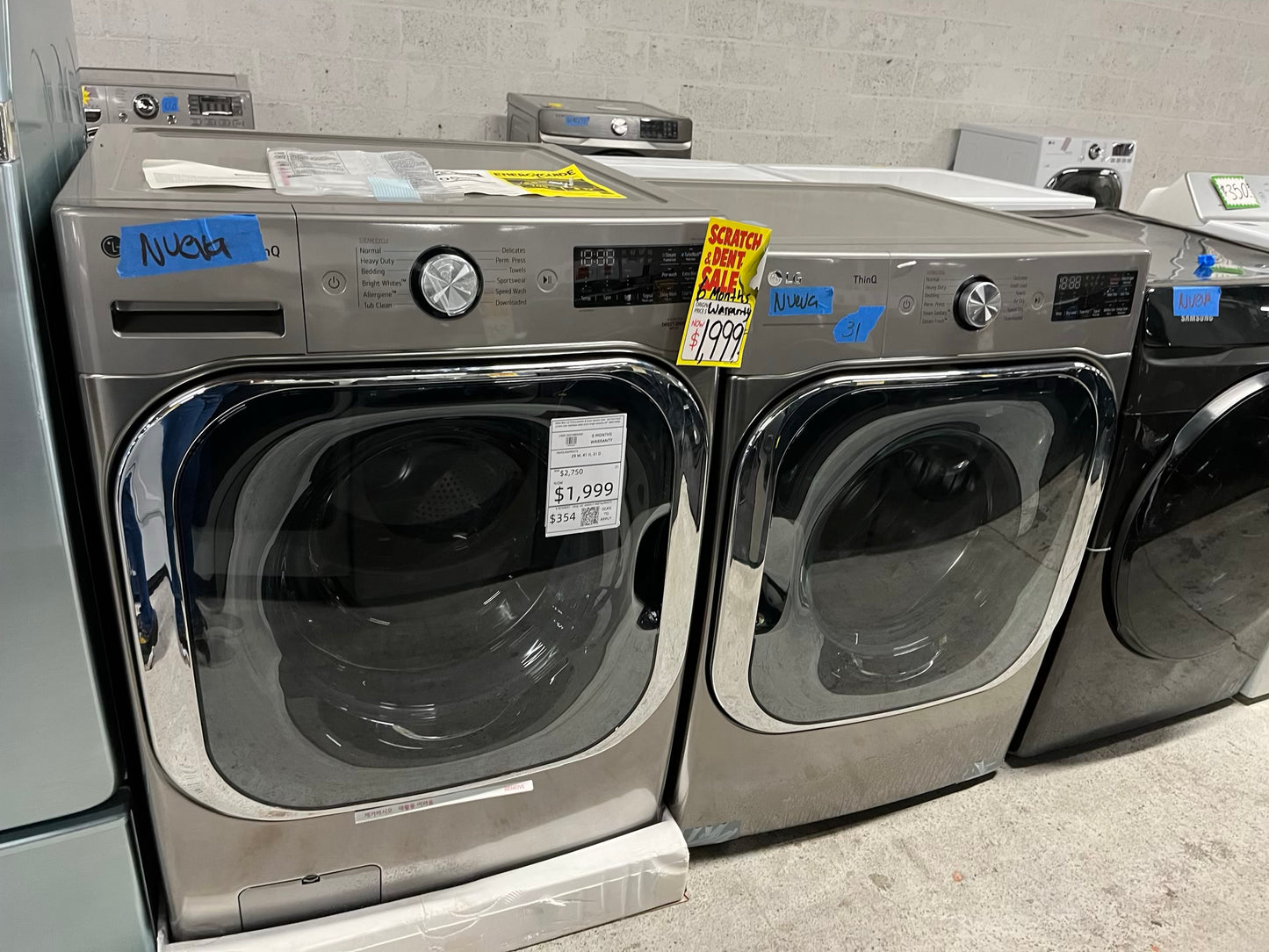 - Open Box 📦 LG Thing washer & Dryer electric 220v Set front load jumbo size stainless steel drum large capacity 29" #WD730GB-TR