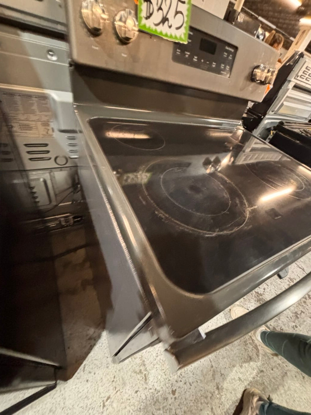 }} special🔥GE  electric 220v glass top range bake Broil roast self clean oven slate-color working 💯  with warranty ! 30" used-Refurbished #GTA1S1B