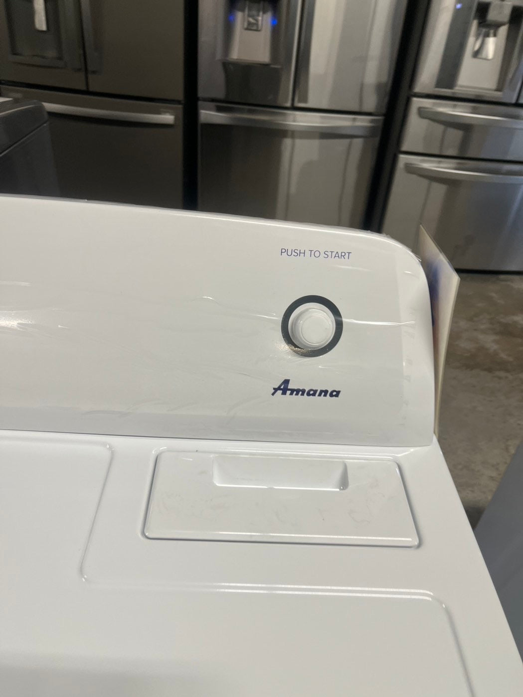 Open box 📦 New S/d Amana Top load washer 3.5 cu.ft and Top load Gas dryer 6.5 cu.ft  set white #AMW35B