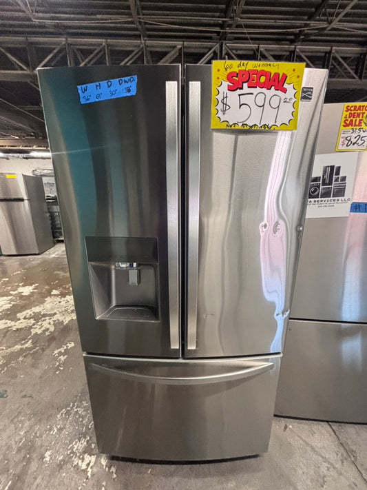 >* special🔥used-Refurbished kenmore 36”w x69h x 29.1/5 depth refrigerator stainless steel w/ice & water dispenser 36 “ #FDKQ4U3B