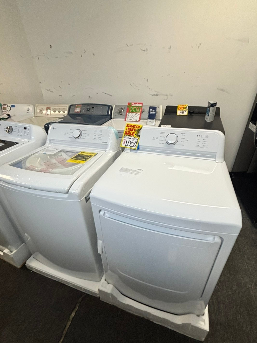 *Open box 📦 New S/d New LG Top load washer Stainless steel Drum 4.1 Cu.Ft And Electric dryer large capacity set 27” wide dark gray #WDLM41L