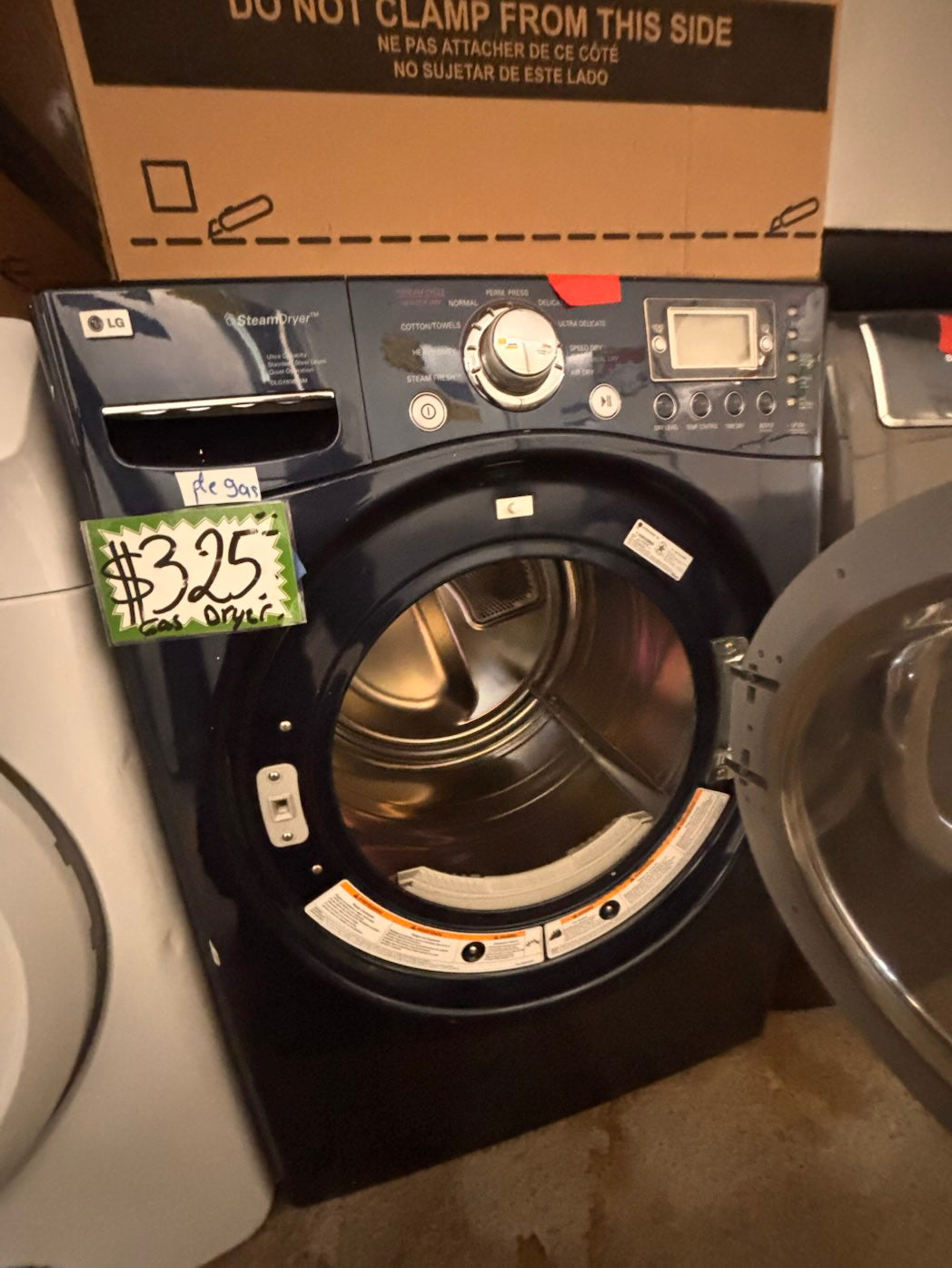 }} LG  front load stackable or side by side GAS steam dryer,  navy blue color  27"working 💯  with warranty #GDV6FRB