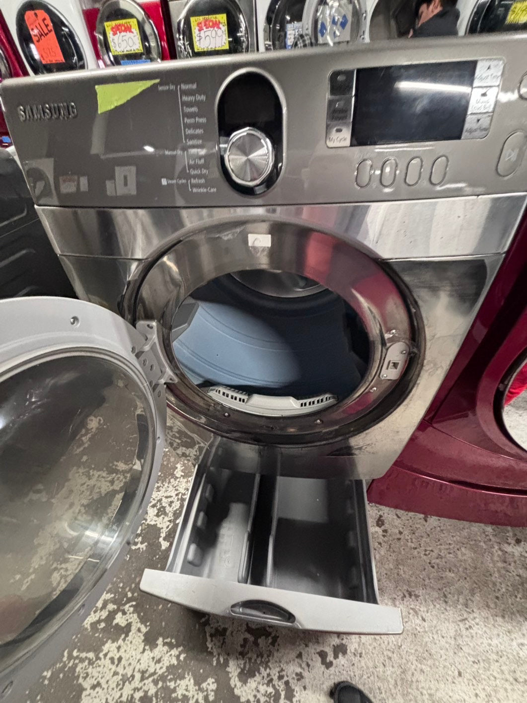 Special🔥Samsung GAS Dryer front load w/pedestal extra storage 27" in  used -Refurbished.  #GDSD3JL