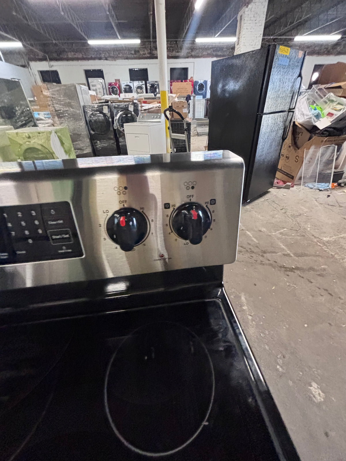 } samsung electric 220v glass top range bake Broil roast self clean convection oven stainless steel working 💯  with warranty ! 30" used-Refurbished #SAQS71B