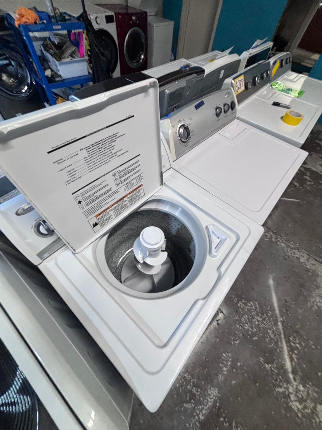 >*July 4th sale🇺🇸whirlpool top load washer large capacity with agitator  & electric dryer 220v  set top load side by side #MST23YB