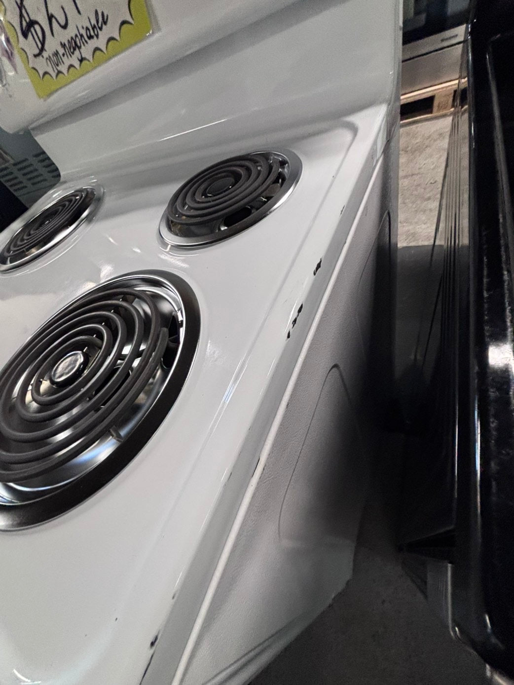 >*special🔥GE  white electric coil top range coil 220v bake /Broil 4 burner used-Refurbished  great condition 30" #EGE54B