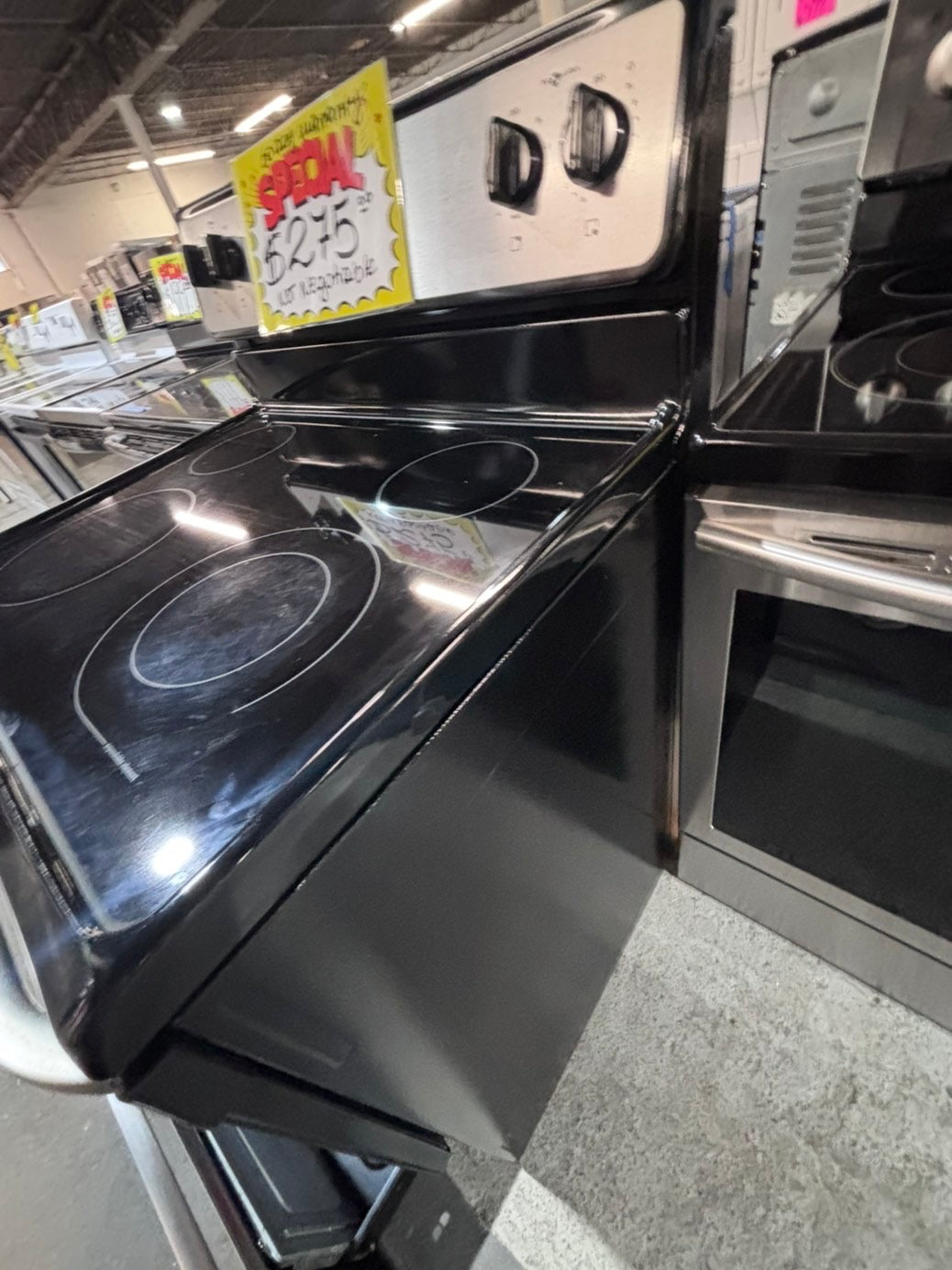 >> special 🎈Frigidaire Glass Top electric stove  double oven bake broil 4 burner Self clean 30” stainless steel used-Refurbished #FGEE2AB