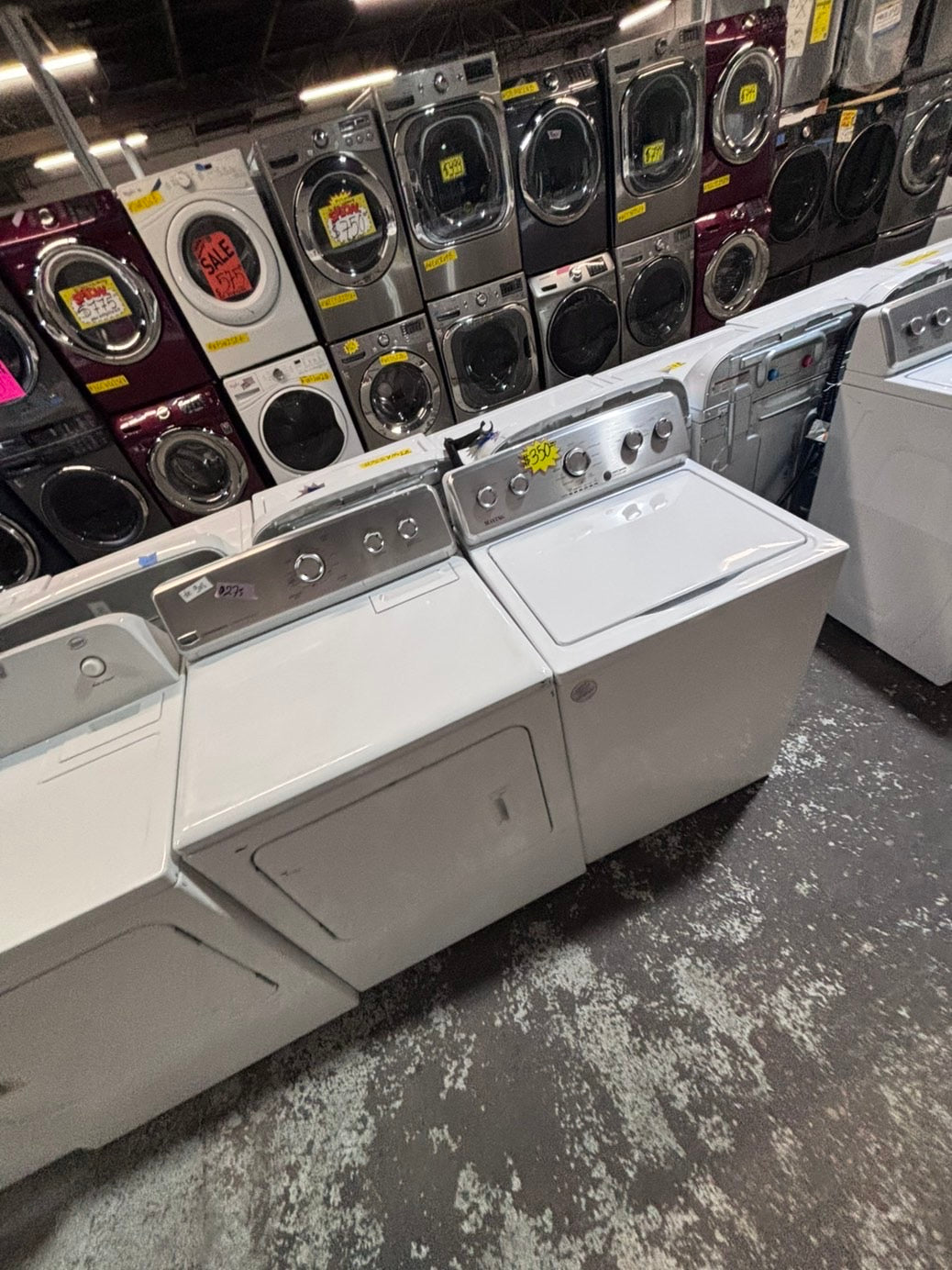 >*Maytag top load washing machine with agitator  & GAS dryer set 27” in #WD975BB used-Refurbished
