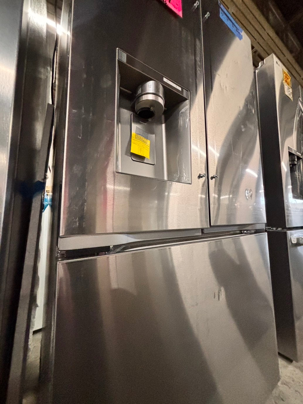 > LG Counter-Depth MAX 23.7 Cu. Ft. French Door Smart Refrigerator with Zero Clearance lf24z6530s with ice maker & water dispenser - Stainless Steel #RLG23C5B