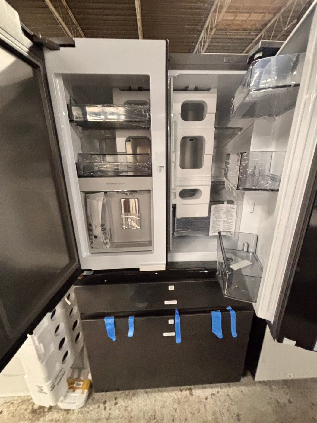>special🎈New open box 📦 Samsung - Bespoke 23 cu. ft. Counter Depth 4-Door French Door Refrigerator with AI Family Hub+ - Charcoal Glass  & Black/Charcoal #RRSAG41B