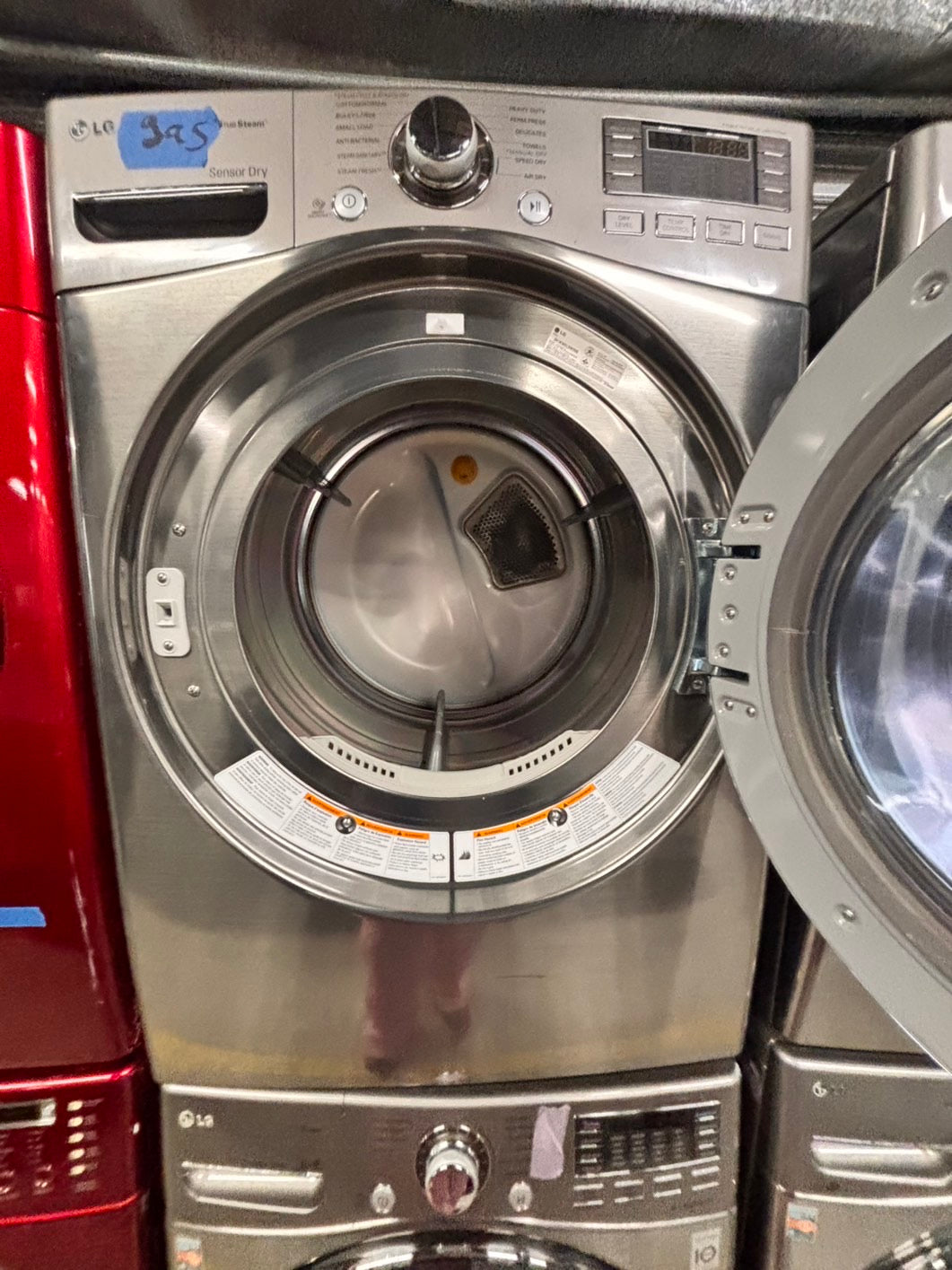 >special 🔥LG GAS  washer large capacity& dryer steam set front load stackable or side by side gray 27” in used-Refurbished #FWP33BSET