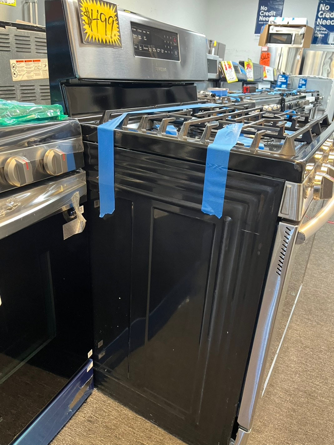 Samsung GAS range stainless steel 5 burner convection bake roast broil  Easy Mode Self clean Refurbished 30" #GPG34L