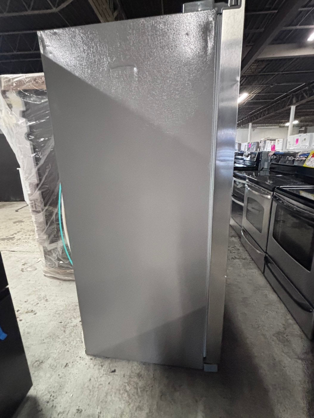 >used-refurbished Frigidaire 33” Side by Side Refrigerator stainless steel w/ice water dispenser  - #RFUR33LB