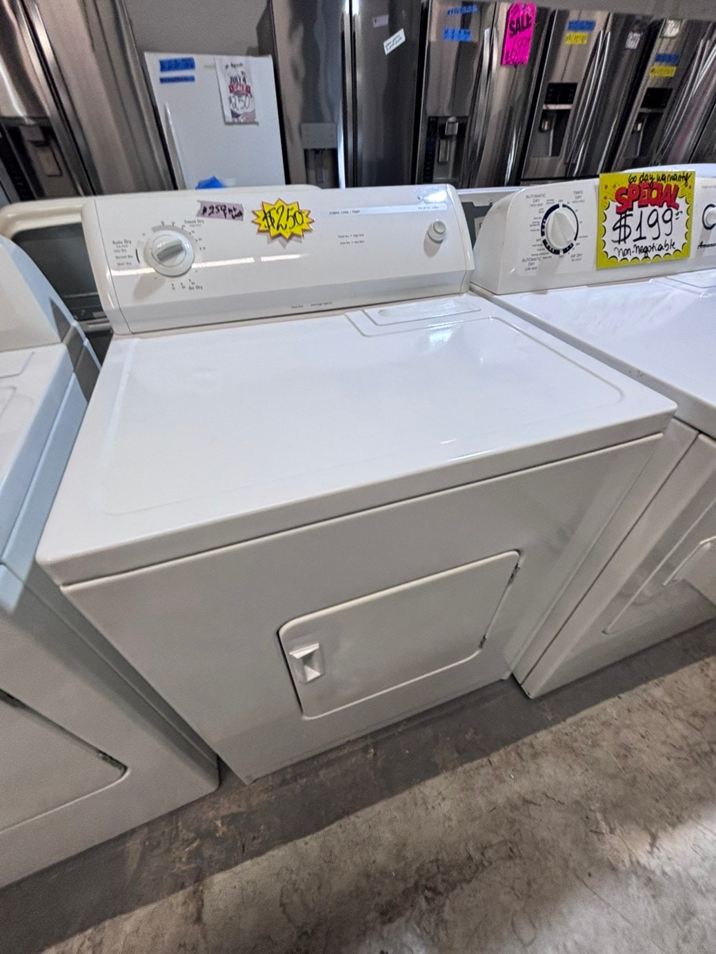 >*kenmore flat back side x side extra large capacity electric 220v dryer  29” wide 26”in Depth ,used -Refurbished #EDFW35B