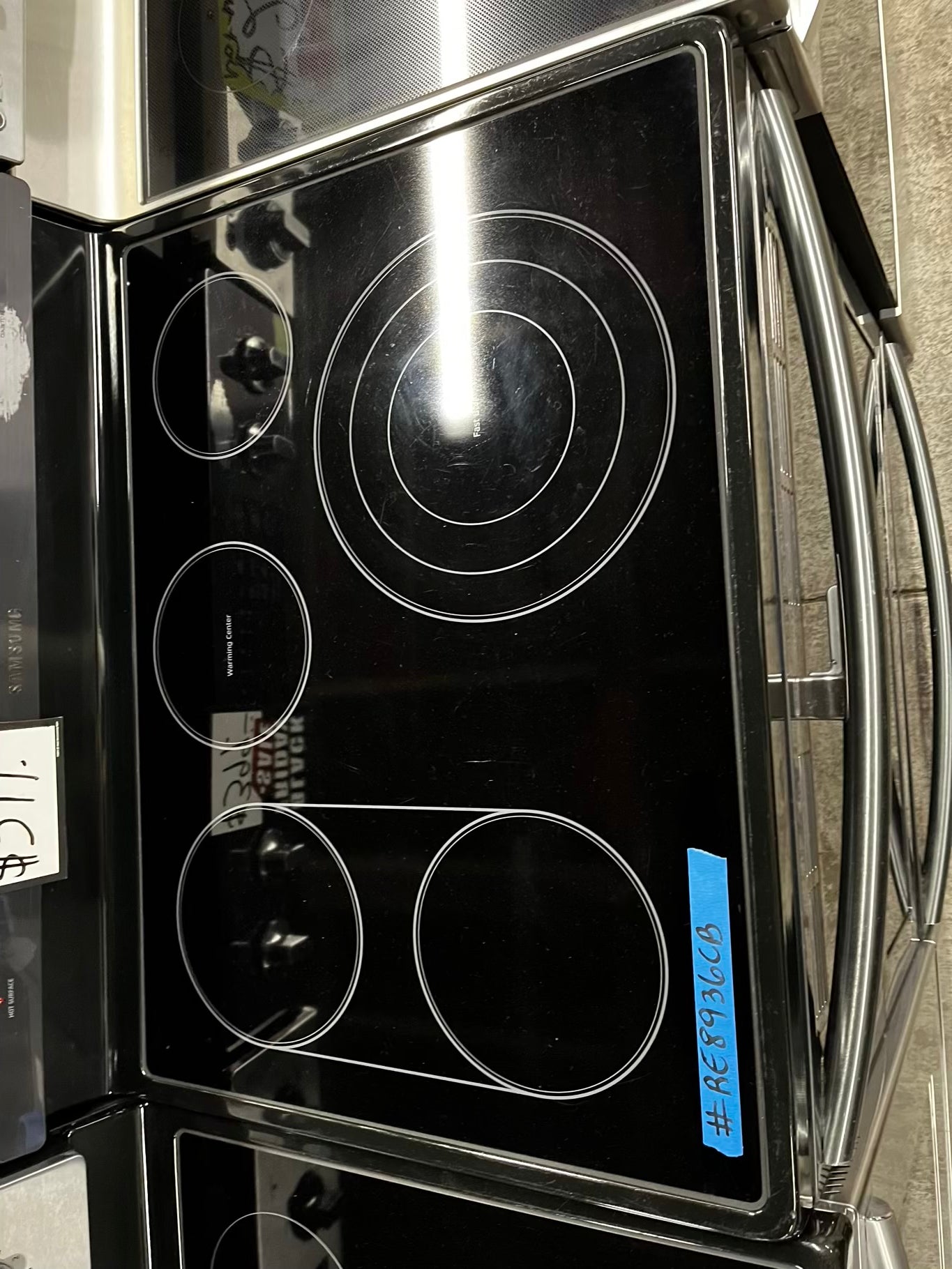 🎉 BLACK FRIDAY ⚡️ Samsung  glass top electric range double oven 220v 5 burner warm zone black stainless steel fast boil convection bake roast DEHYDRATE self clean 30" #RE8936CB