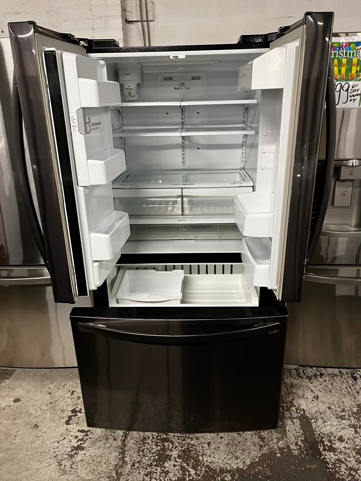 🎄Holiday Sale 🎁Used | Refurbished LG 36” 28cu.ft. French door refrigerator black stainless steel w/ice water dispenser - stock number #RF453P7B