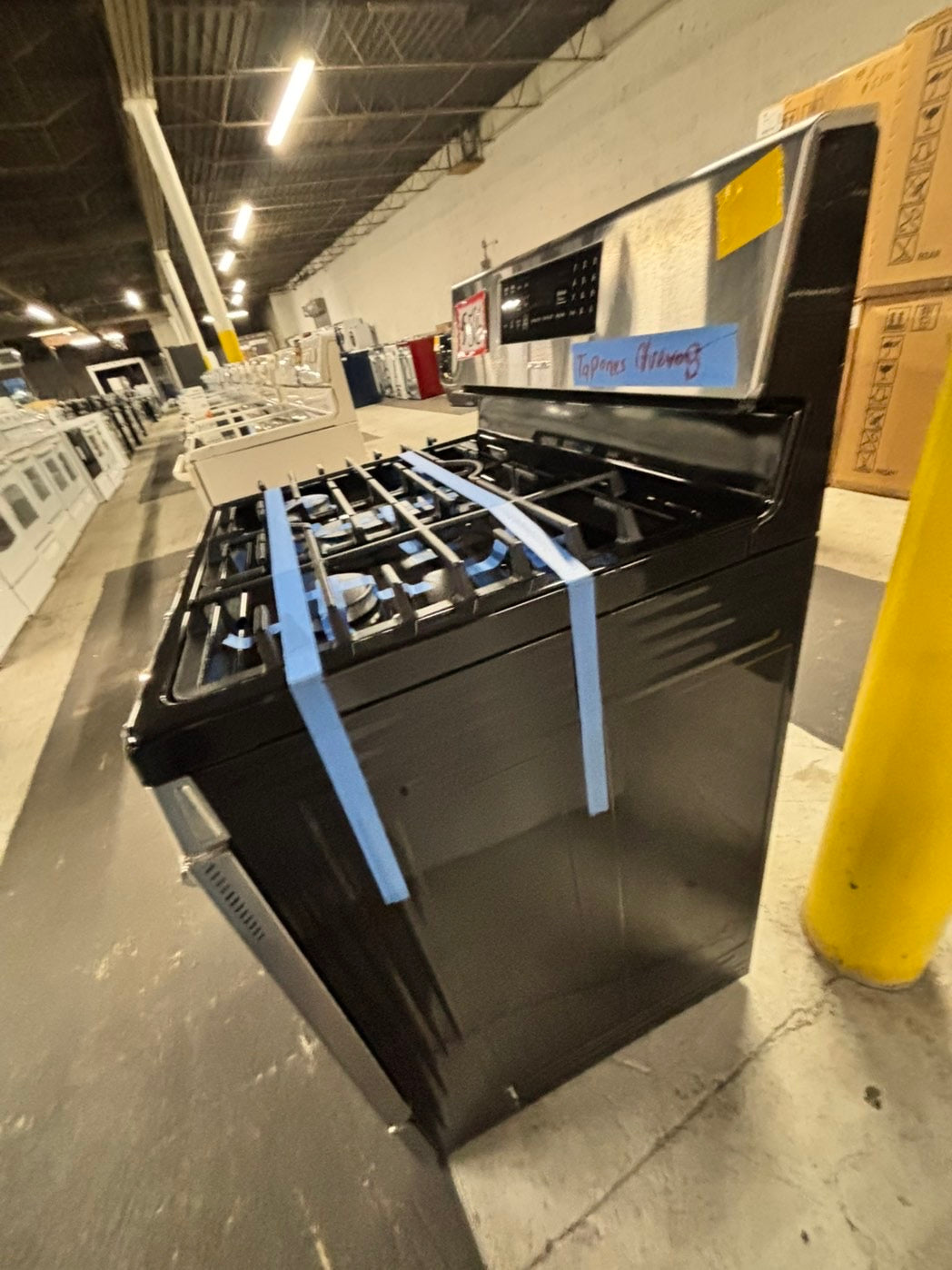 -Samsung gas range 5 burner convection oven roast bake /broil self clean stainless steel  30" used -refurbished       Item number#GR237TNB