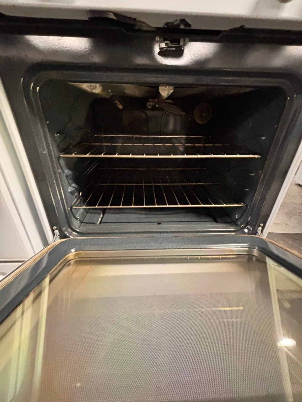>GE Gas range 4 burner bake broil Hi/Lo self clean in white used-Refurbished 30” #GERR6TB