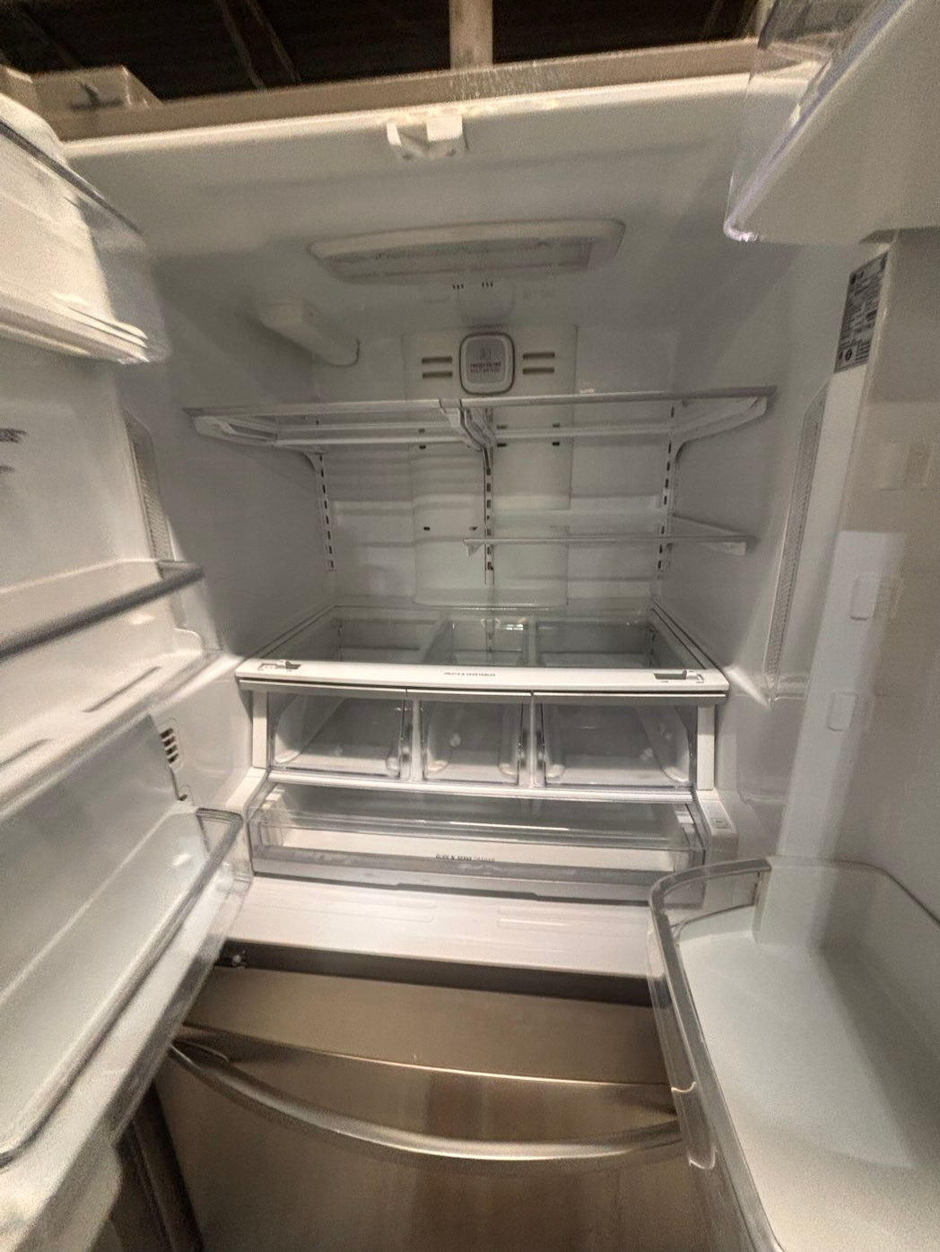 }LG used-Refurbished LG 36”w x69h x 30” depth refrigerator stainless steel w/ice & water dispenser  #FDLS3073B