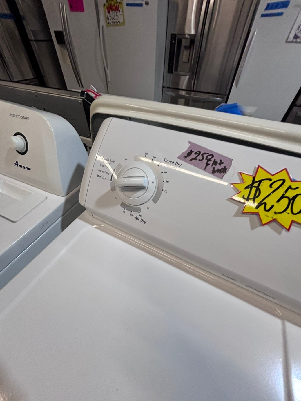 >*kenmore flat back side x side extra large capacity electric 220v dryer  29” wide 26”in Depth ,used -Refurbished #EDFW35B