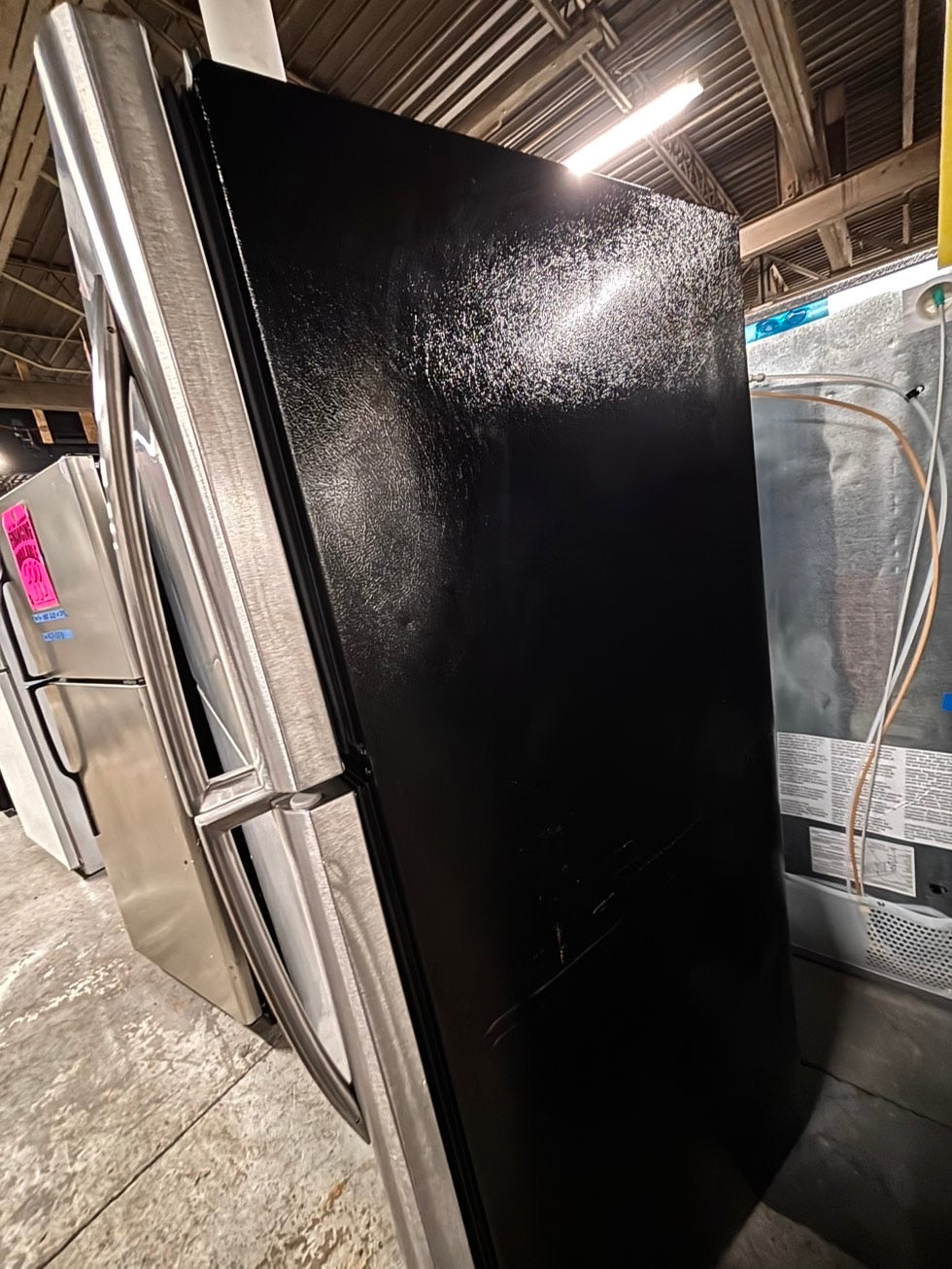 >Frigidaire 21cu.ft -top freezer refrigerator stainless steel -used refurbished 30” #RFF916B