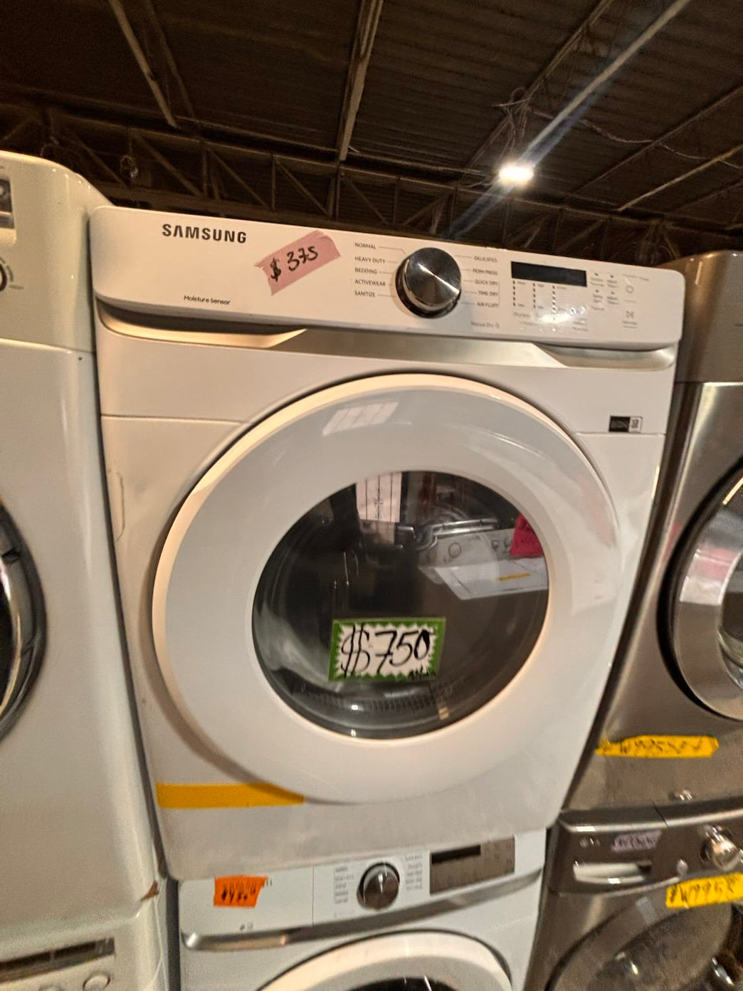 }} Samsung front load  washer large capacity& electric dryer steam set front load stackable or side by side white  27” in used-Refurbished working 💯 with warranty #SAX715ET