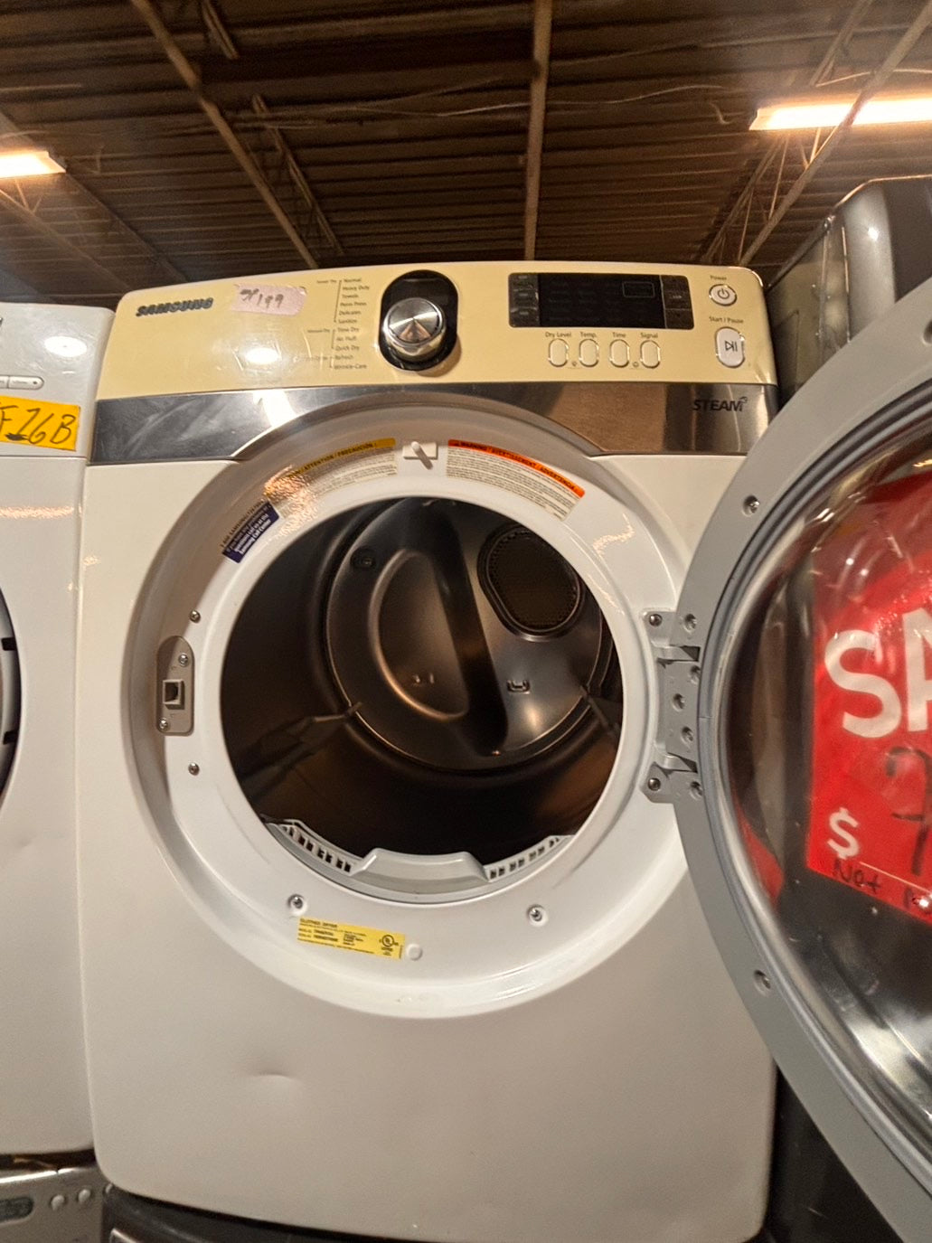 >*special 🔥Sale🔥Samsung sensor Dry front load stackable electric 220v dryer in white color used-refurbished 27" #SDF816B