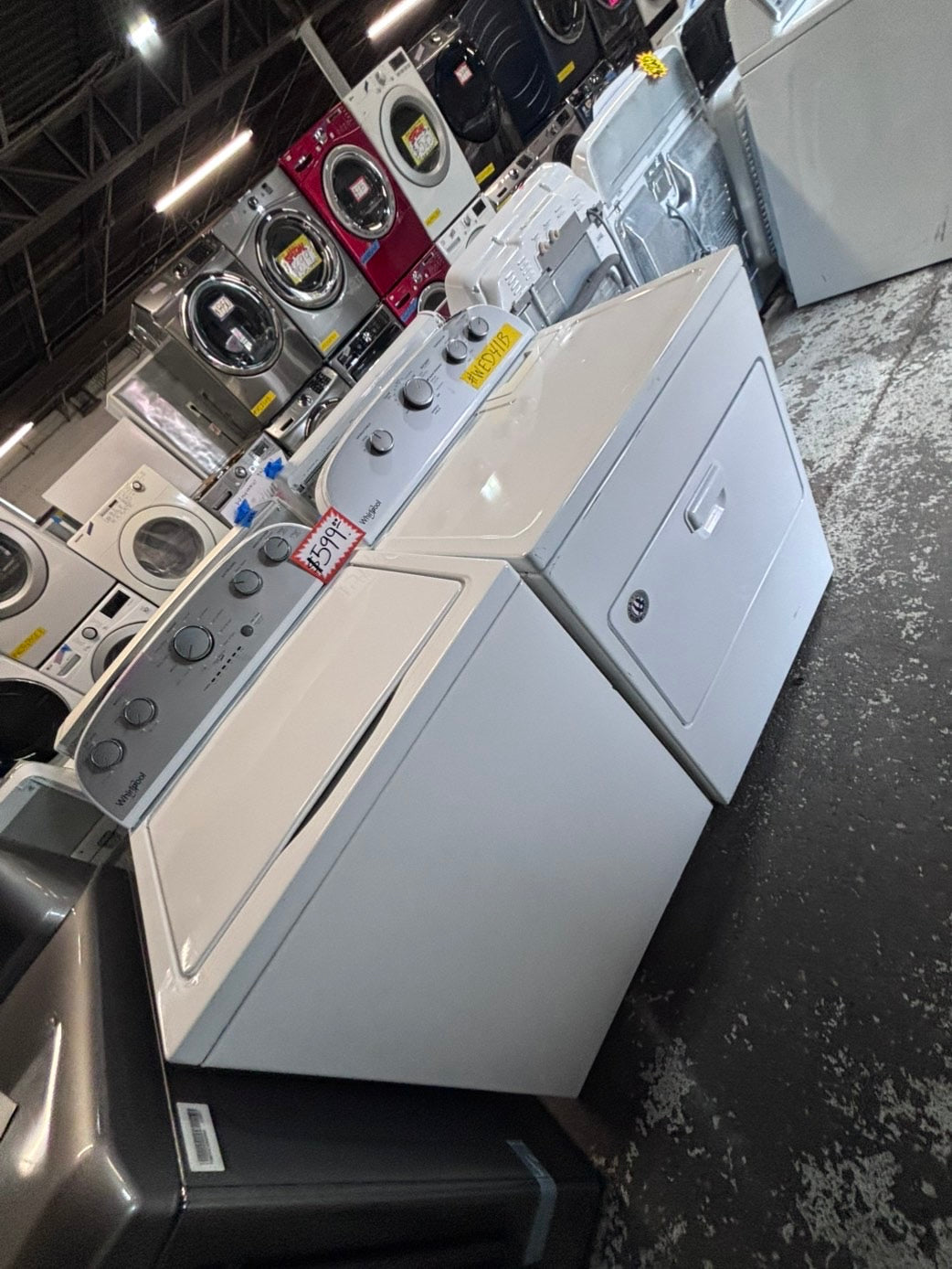 >*whirlpool top load washer large capacity with removable agitator  & electric dryer 220v  set top load side by side #MRM23YB