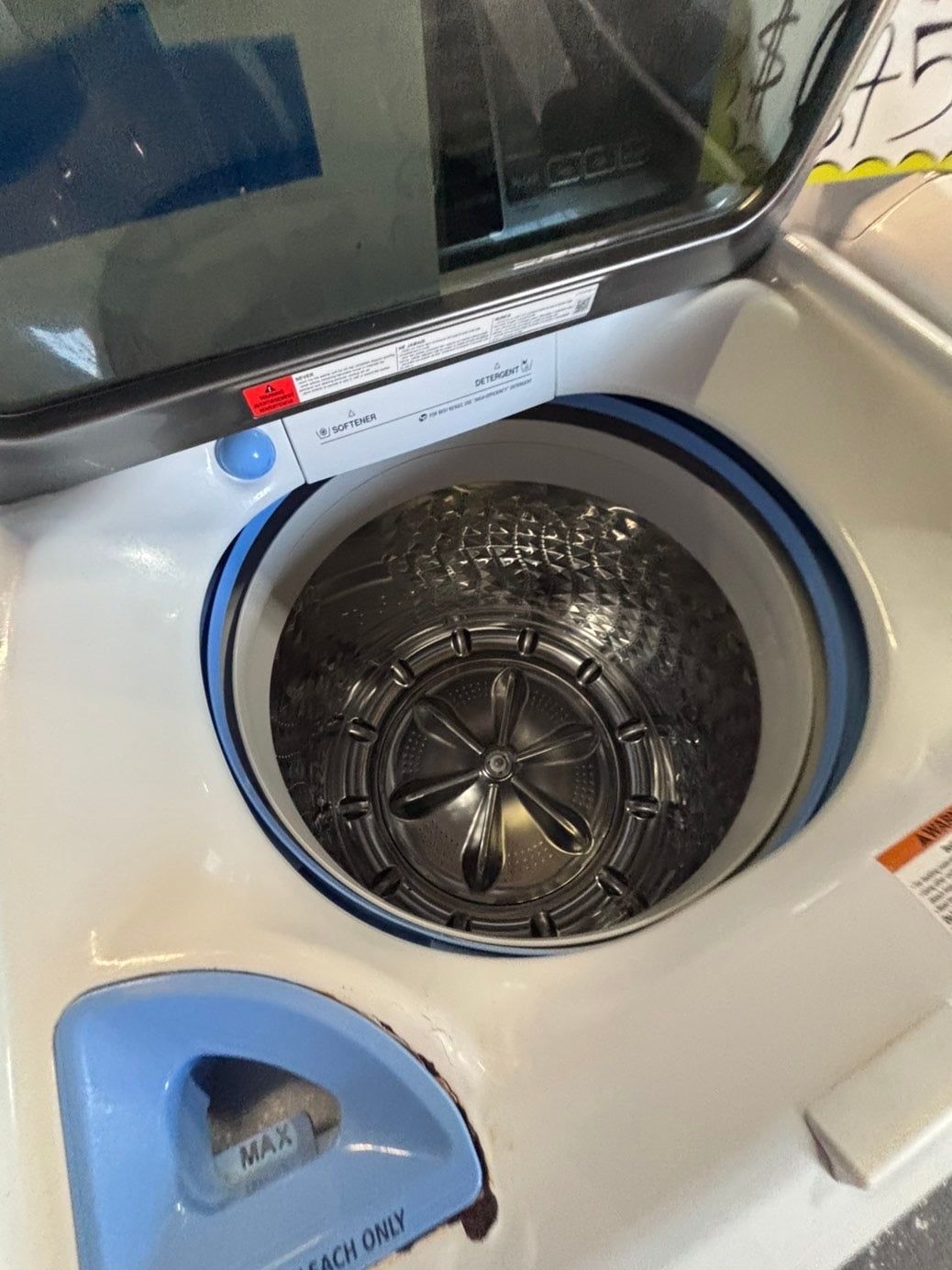 >>samsung mix & match white  top top load washer large capacity & dryer set electric 220v side x side top load stainless steel drum white color used-refurbished #WDS6YB