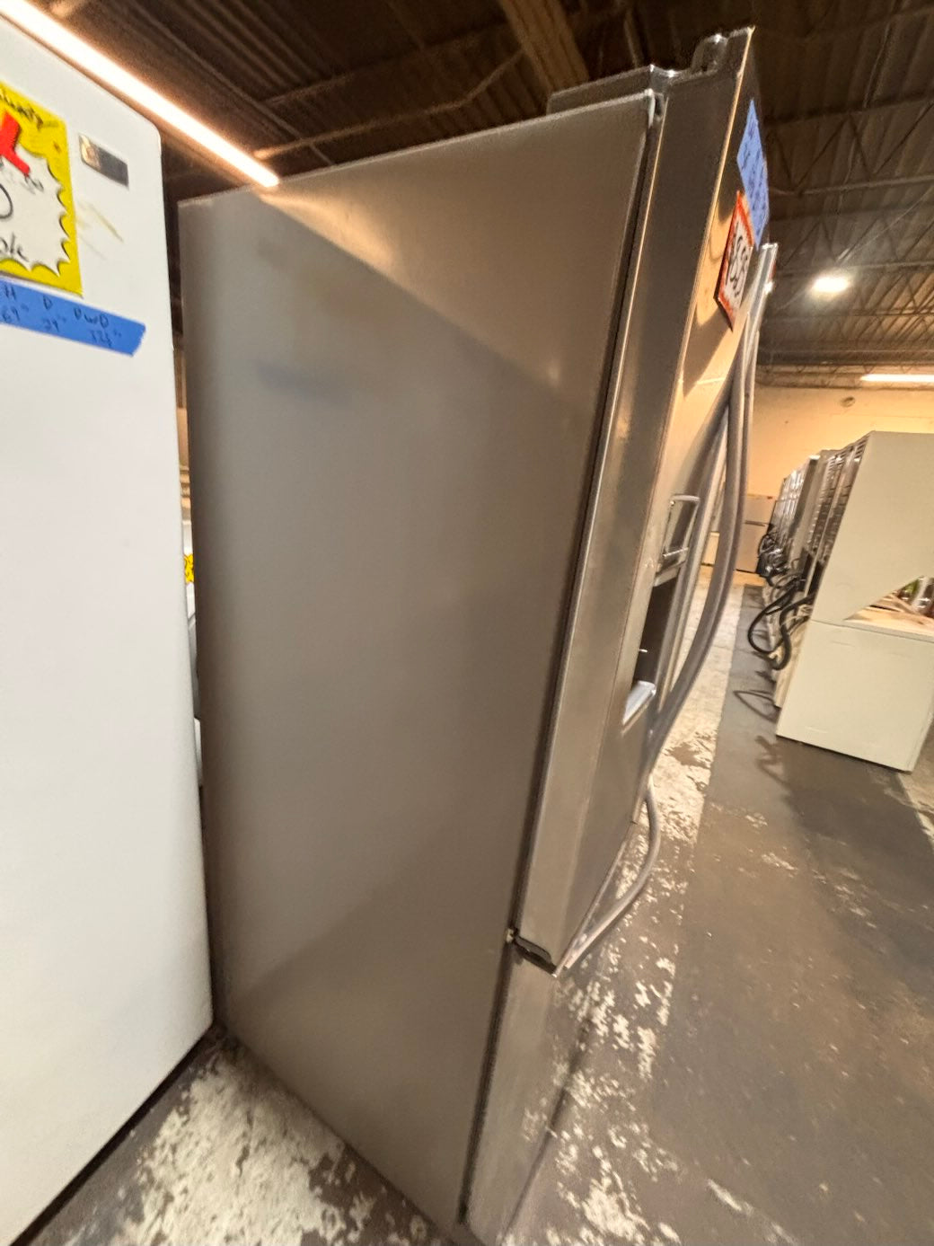 }}Whirlpool30”x67.1/2h French Door freezer fridge black stainless steel with Iced & water 💦 dispenser  used refurbished #FDW309HB