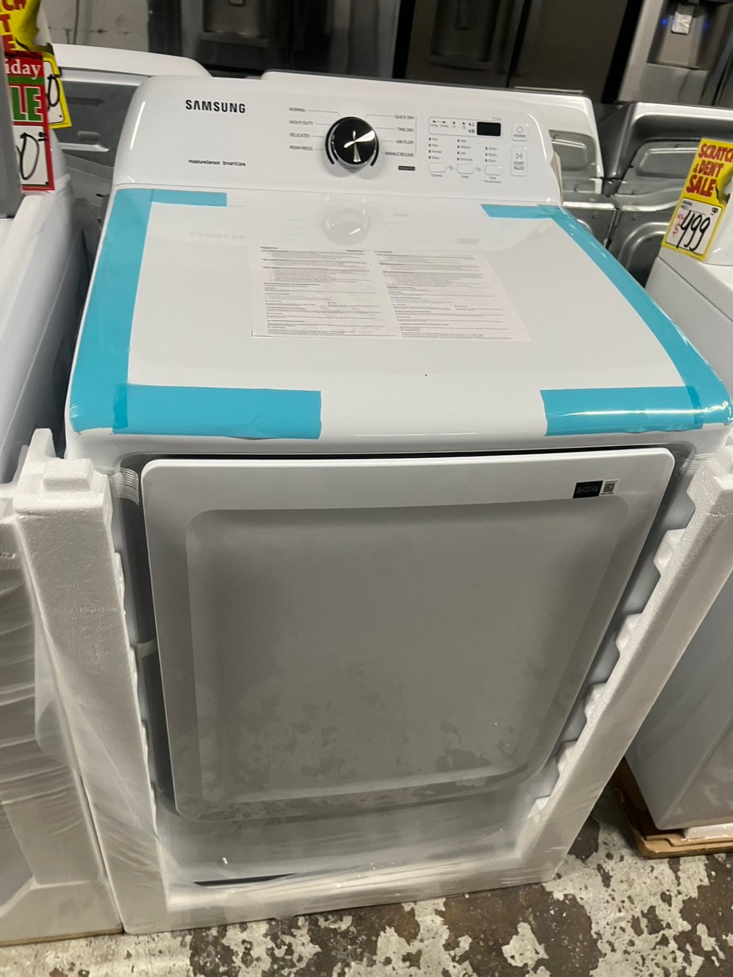 Open box 📦 New S/d New Samsung Top load washer Stainless steel Drum 4.5 Cu.Ft And Electric dryer set 27” wide white #WDSM45B