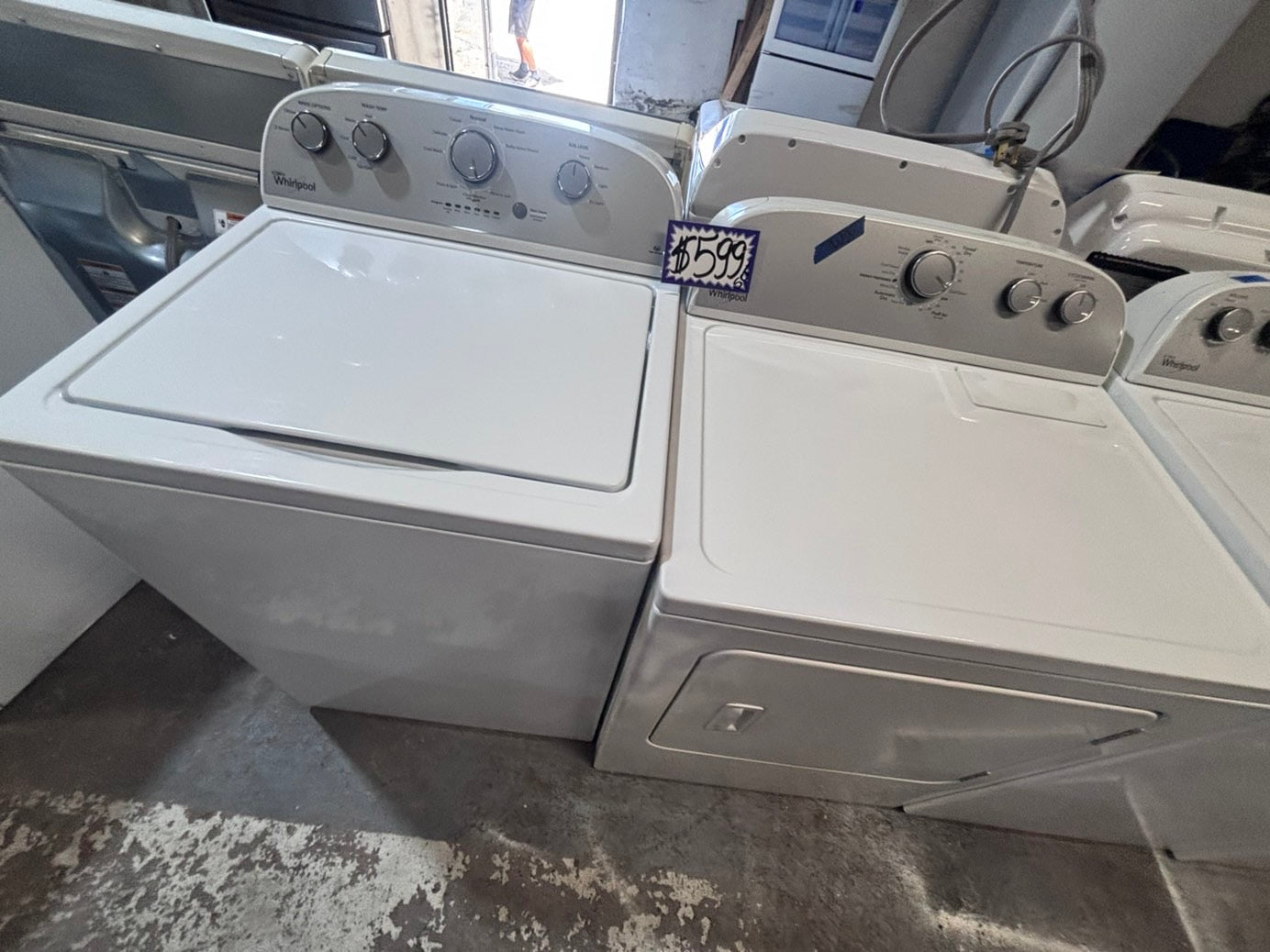 >>whirlpool top load washer large capacity with removable agitator  & electric dryer 220v  set top load side by side #MSR22YB