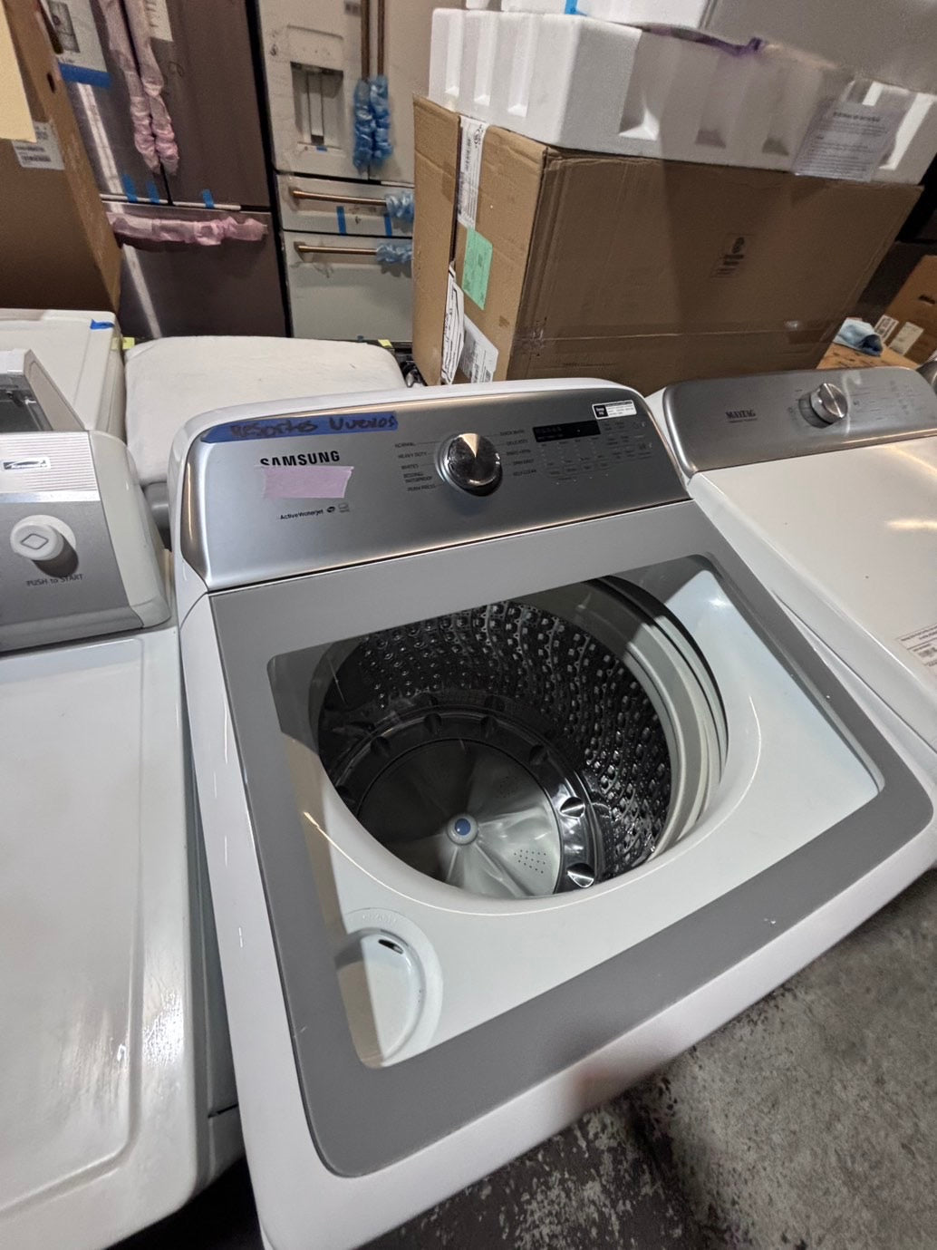 >*samsung extra  Large capacity white color Top load washer Drum stainless steel used,refurbished #SAK4YB