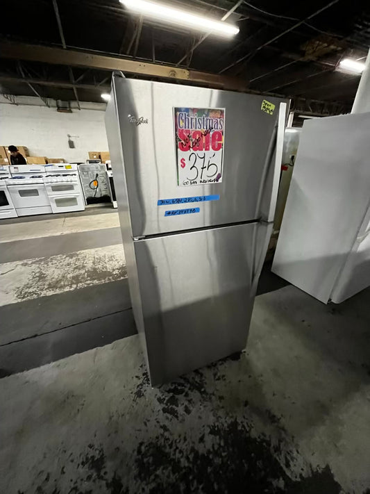 🎄Holiday Sale 🎁” Whirlpool top freezer refrigerator stainless steel  used refurbished 30’ #RF347T9B