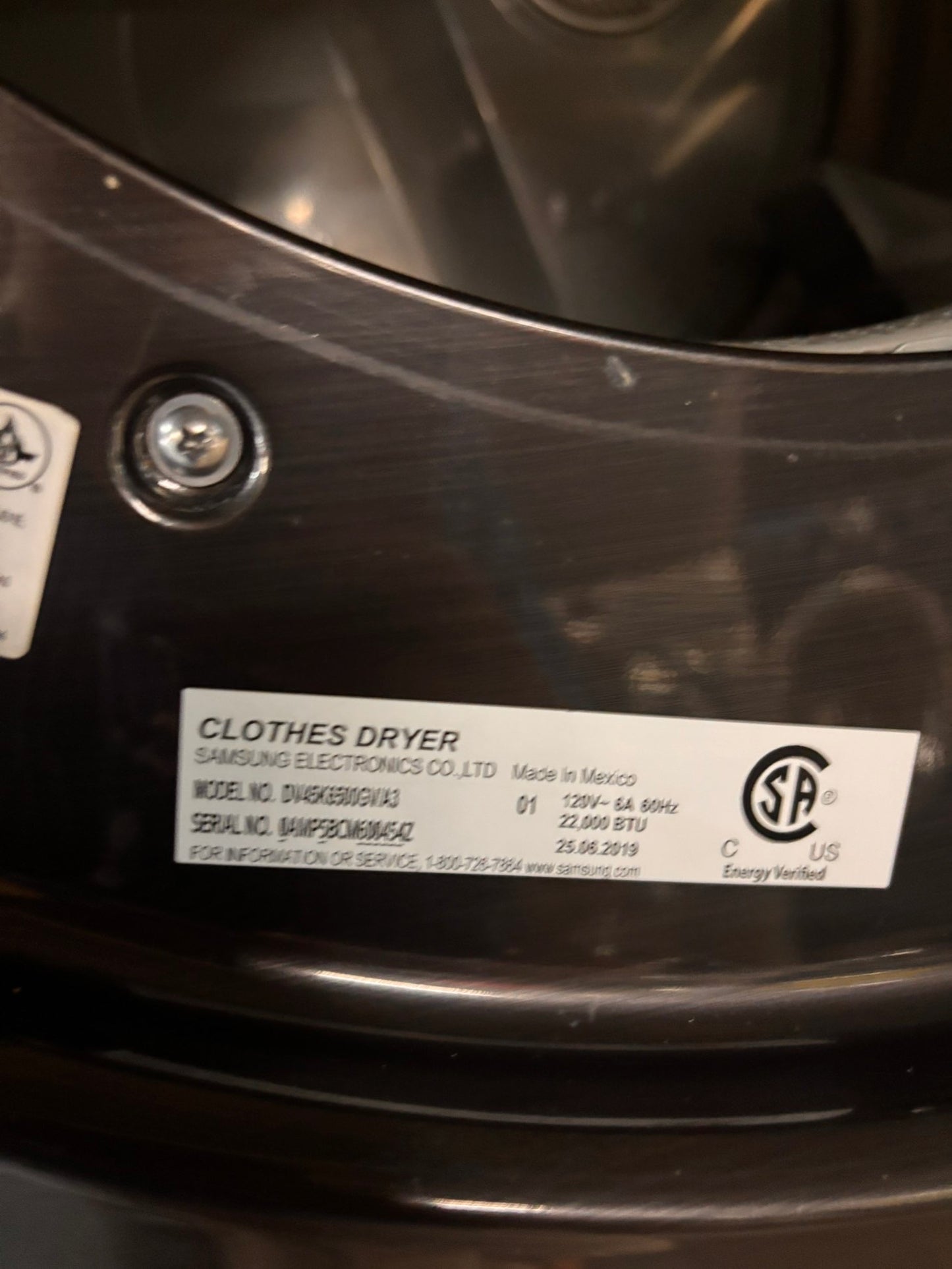 >*Mix & match Samsung dark gray  washer & gas dryer set front load stackable or side by side  27” in used Gas  -Refurbished #SGA23WBSET