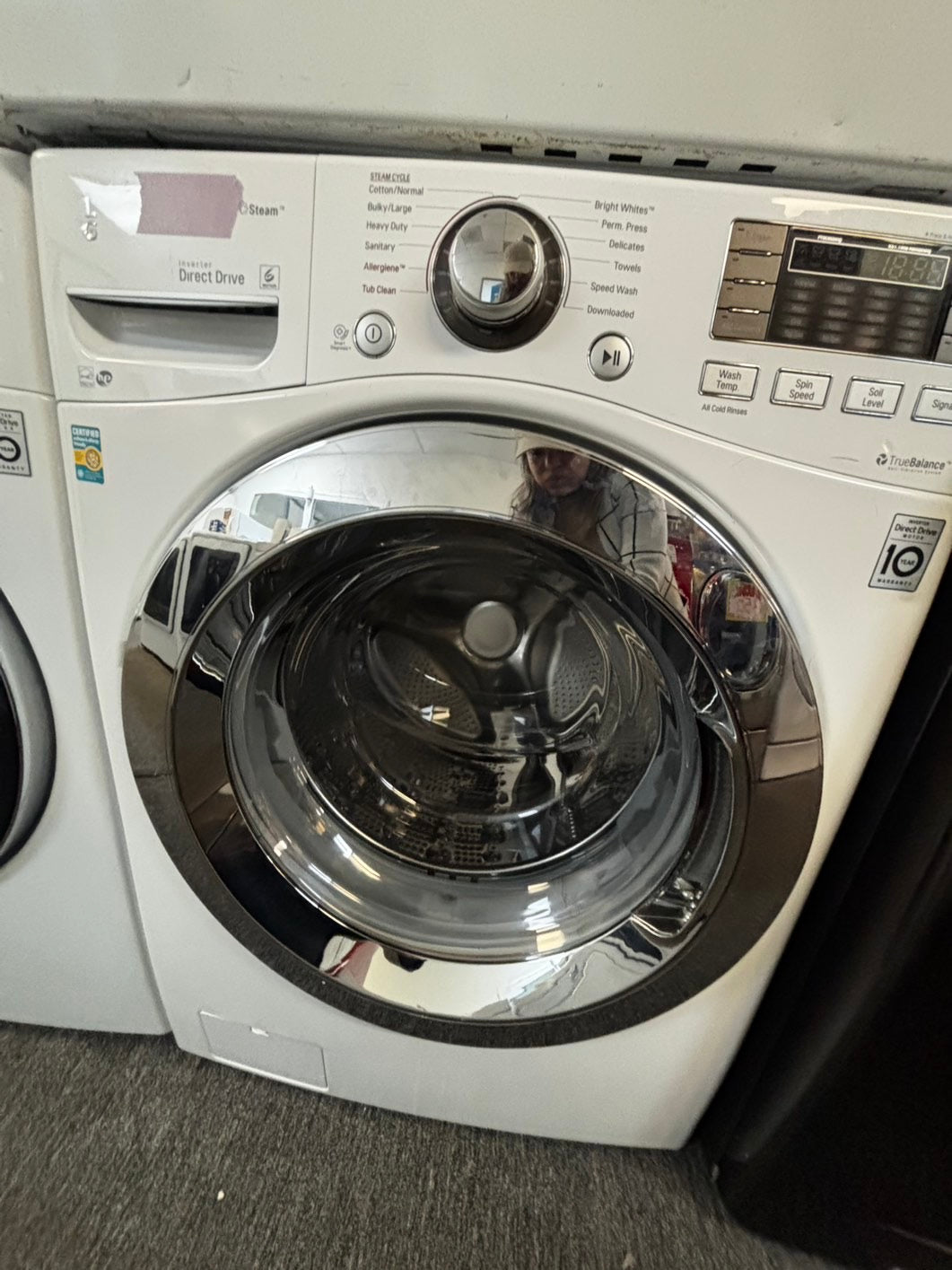 -📢black Friday sale 🦃 LG front load steam washer 4.5cu.ft large capacity stainless steel drum used-refurbished #FW4556L